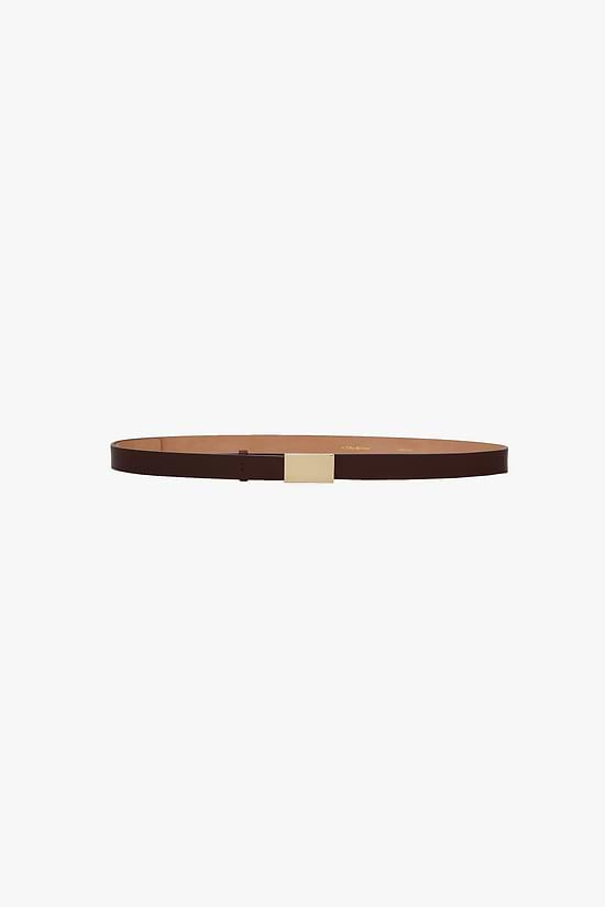 Portofino Mirror Belt 25mm Dark Burgundy Shiny Calf Leather