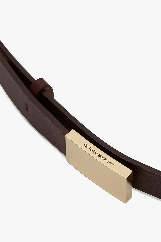 Portofino Mirror Belt 25mm Dark Burgundy Shiny Calf Leather