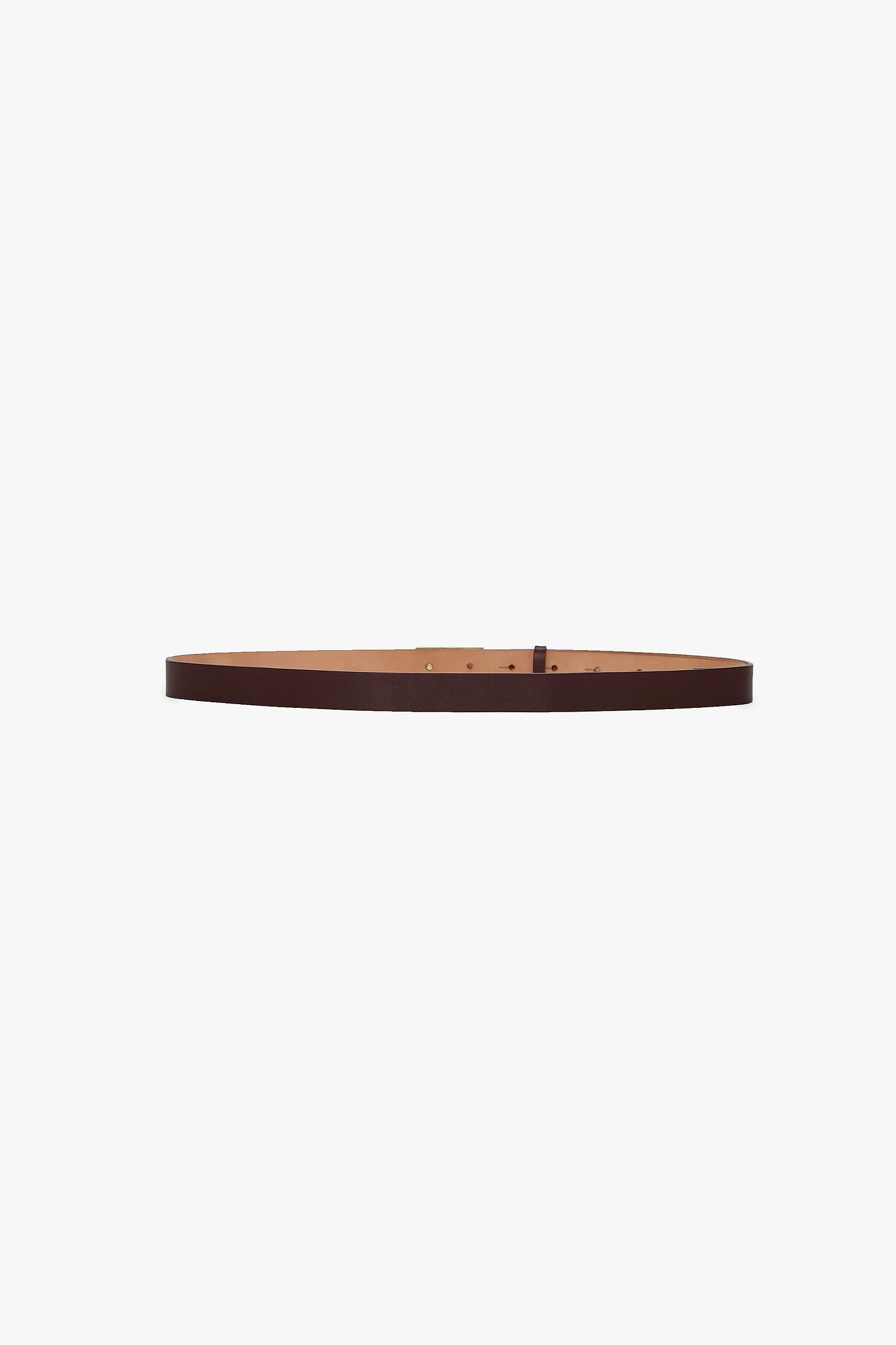 Portofino Mirror Belt 25mm Dark Burgundy Shiny Calf Leather