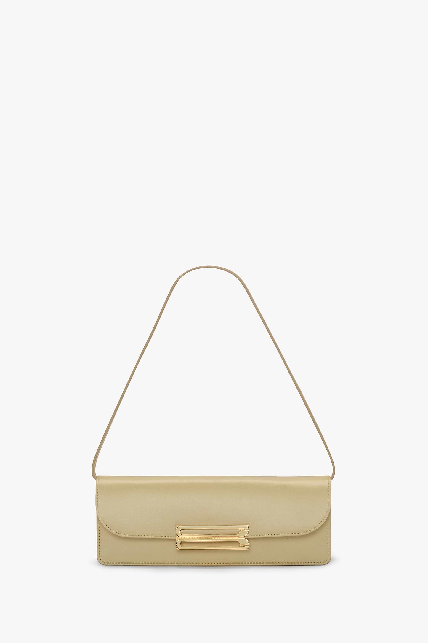 Dorian East-West Clutch Champagne Satin