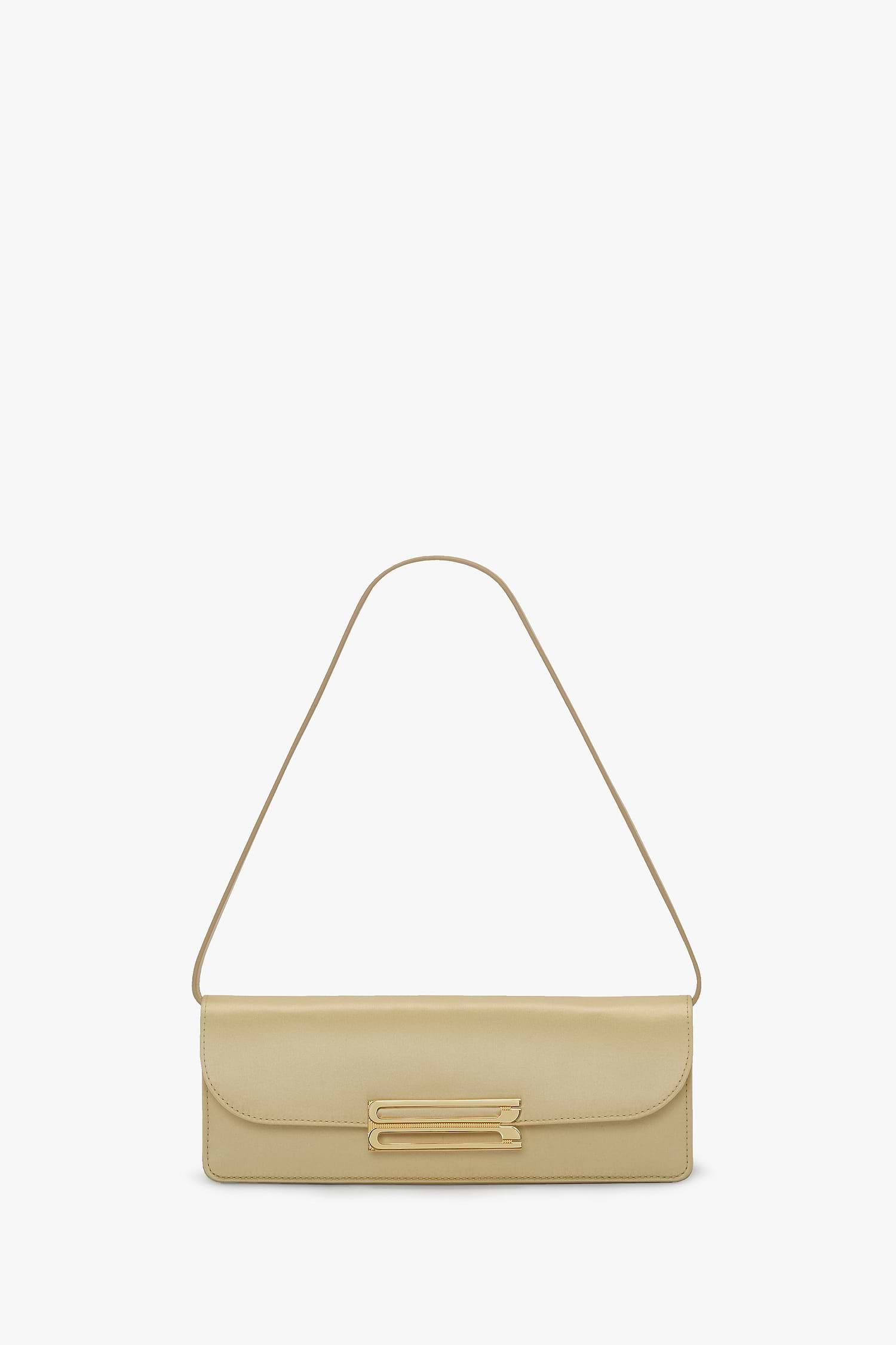 Dorian East-West Clutch Champagne Satin