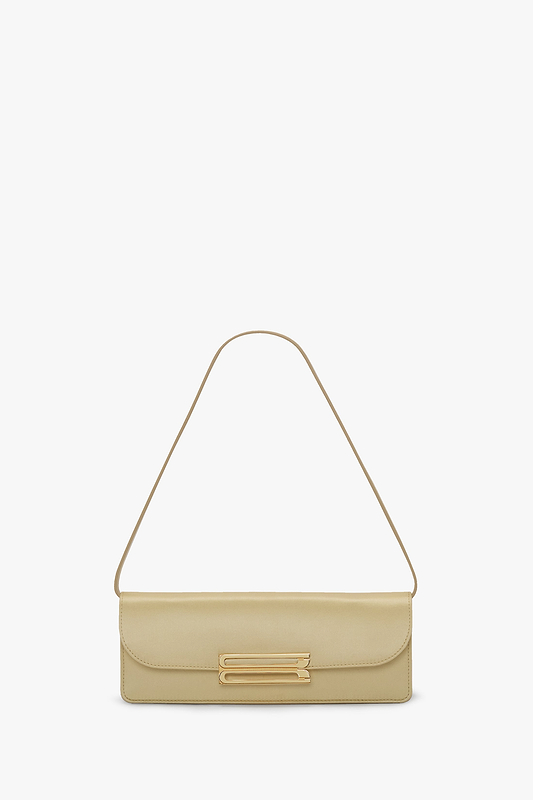 Dorian East-West Clutch Champagne Satin