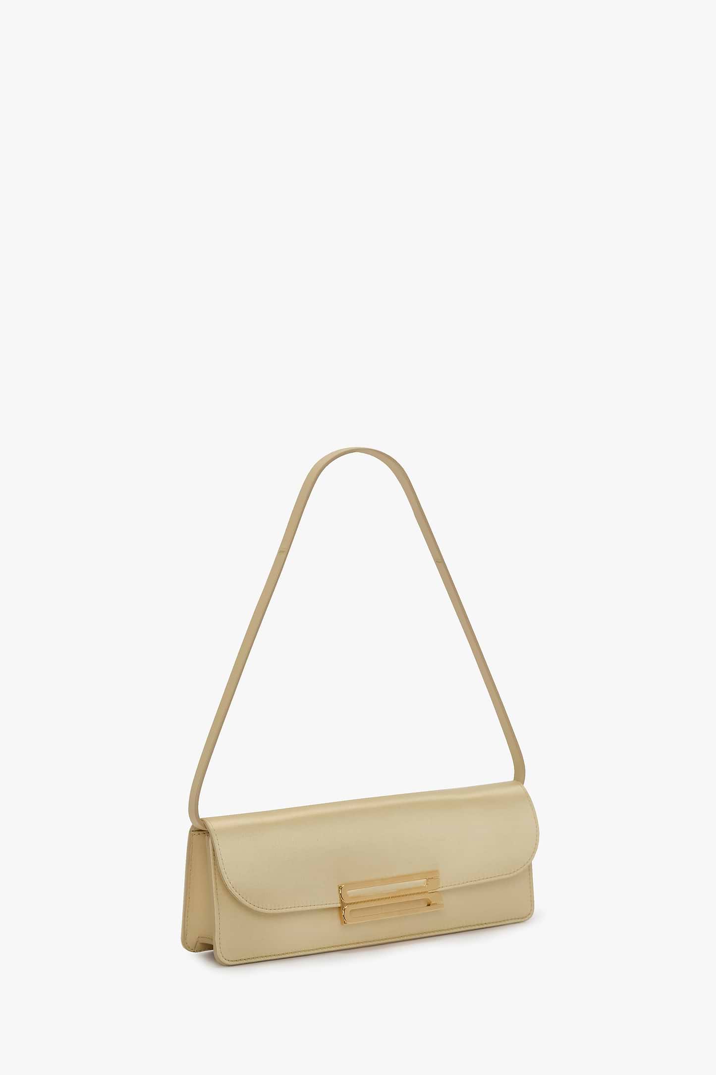 Dorian East-West Clutch Champagne Satin