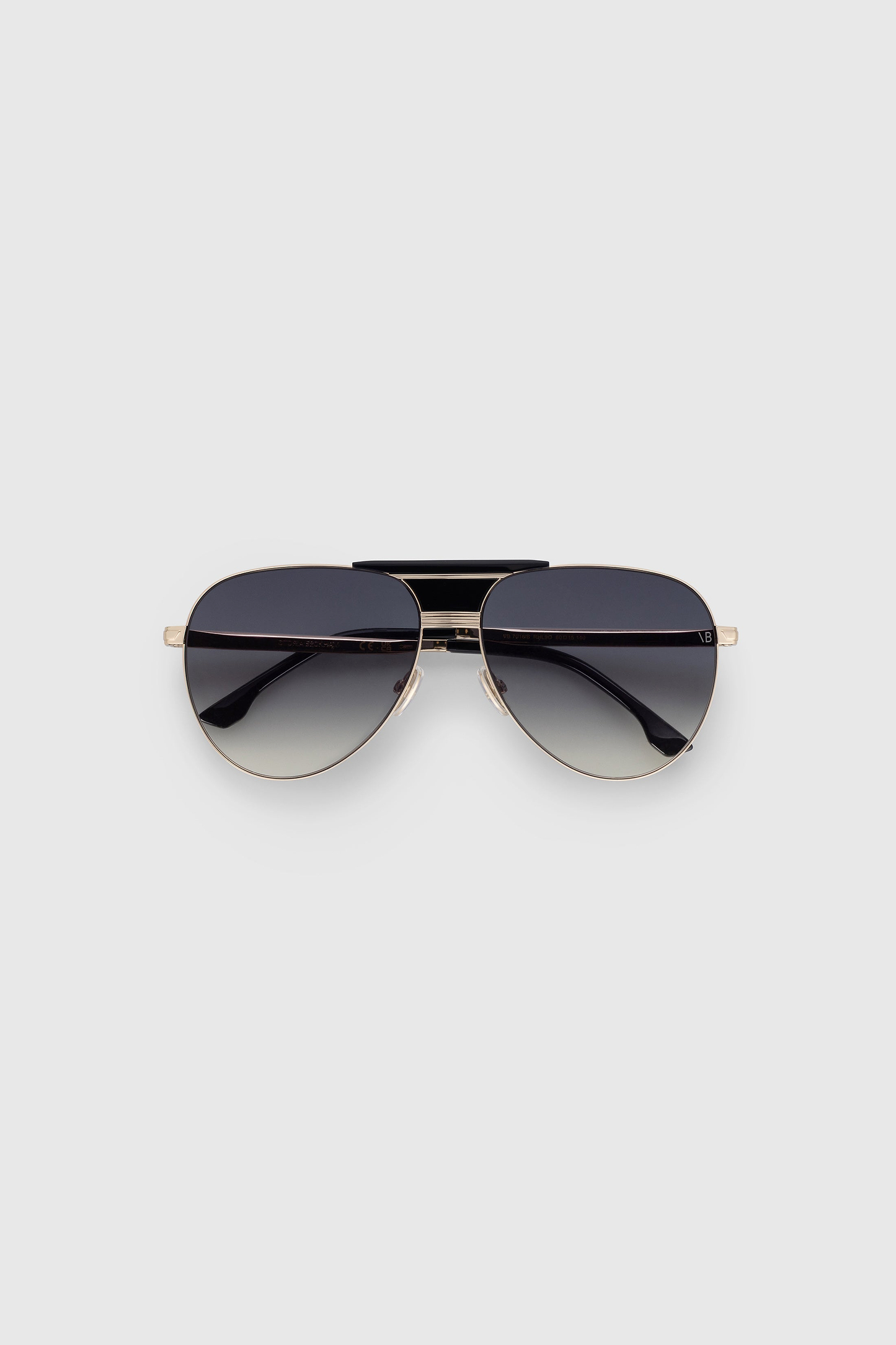 Oversized Metal And Acetate Pilot Frame In Gold Black
