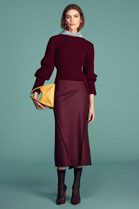 Pressed Skirt In Dark Burgundy