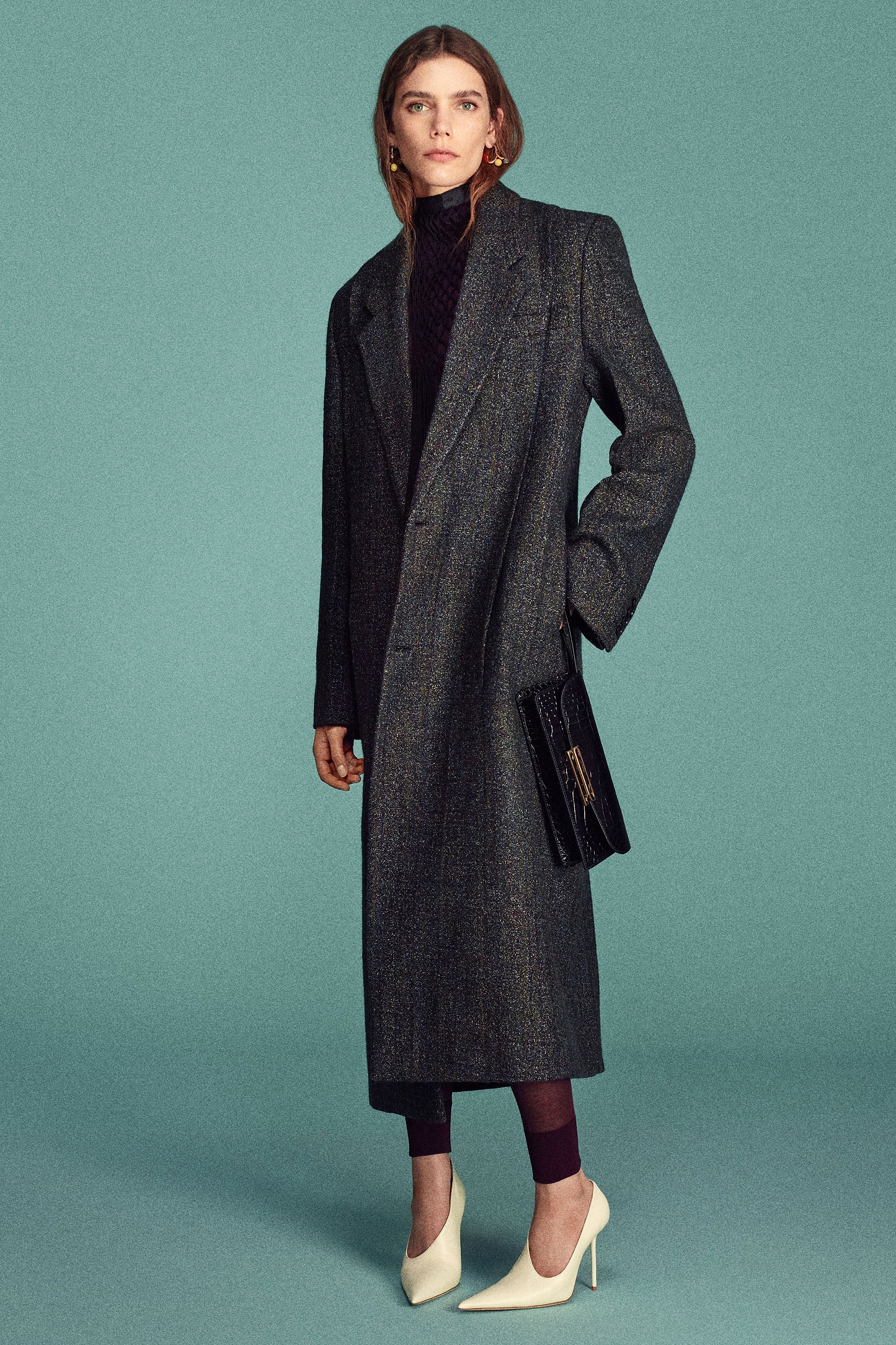 Tailored Coat In Grey Melange