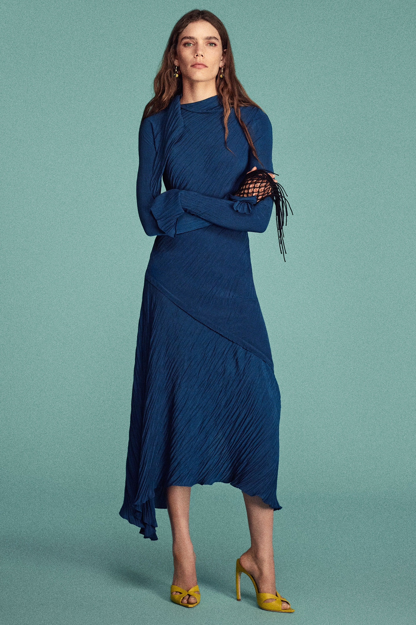 Plisse Dress In Blue