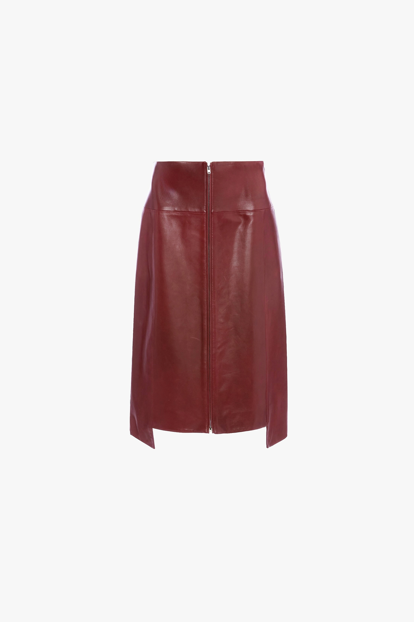 Leather Skirt In Dark Burgundy