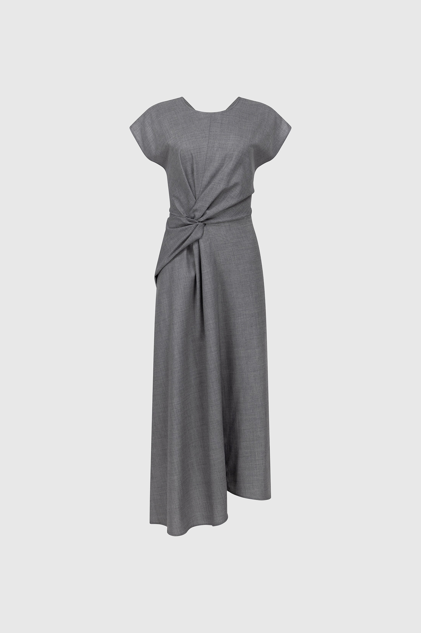 Aria Midi Dress In Light Grey Melange
