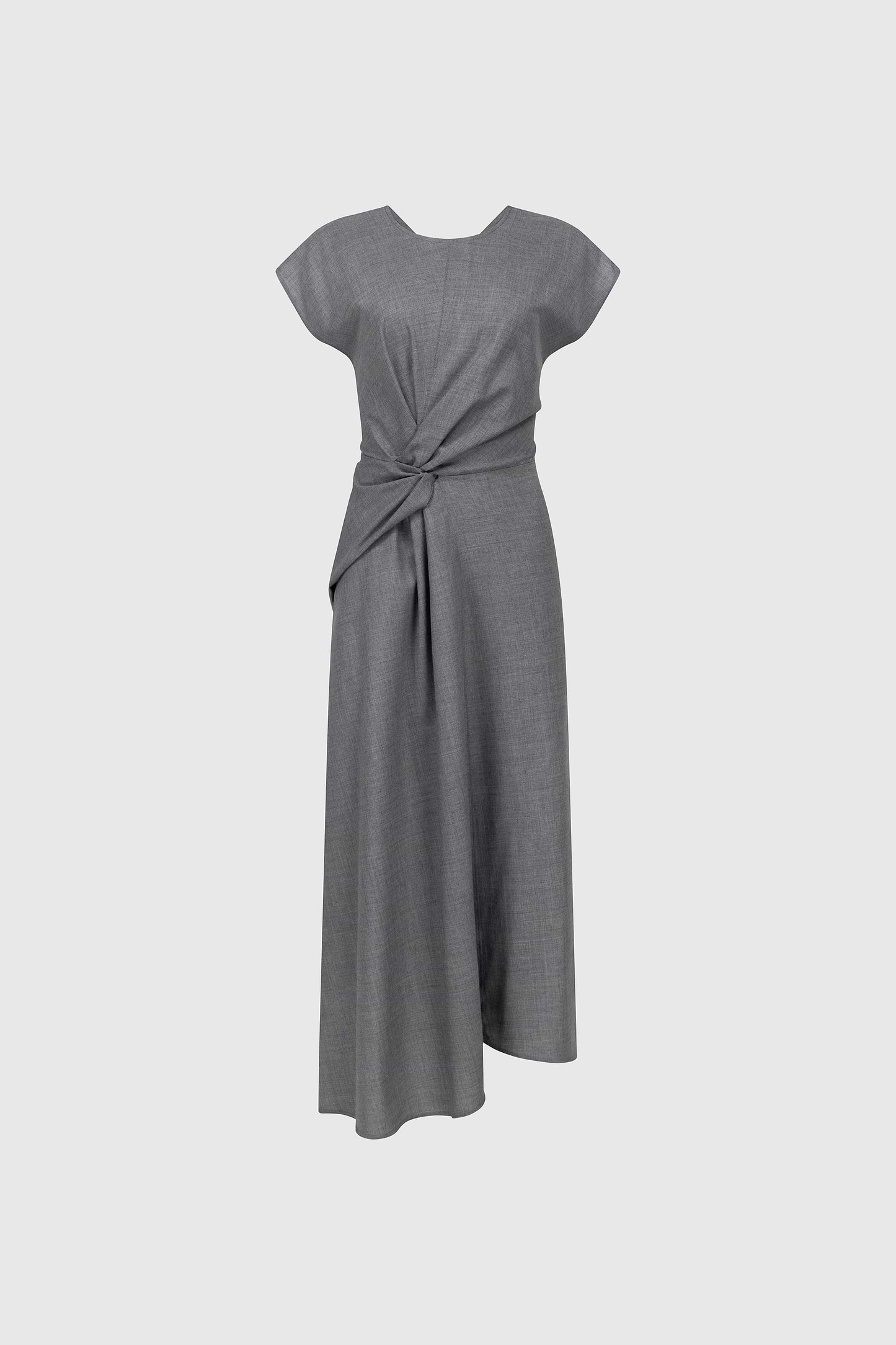 Aria Midi Dress In Light Grey Melange