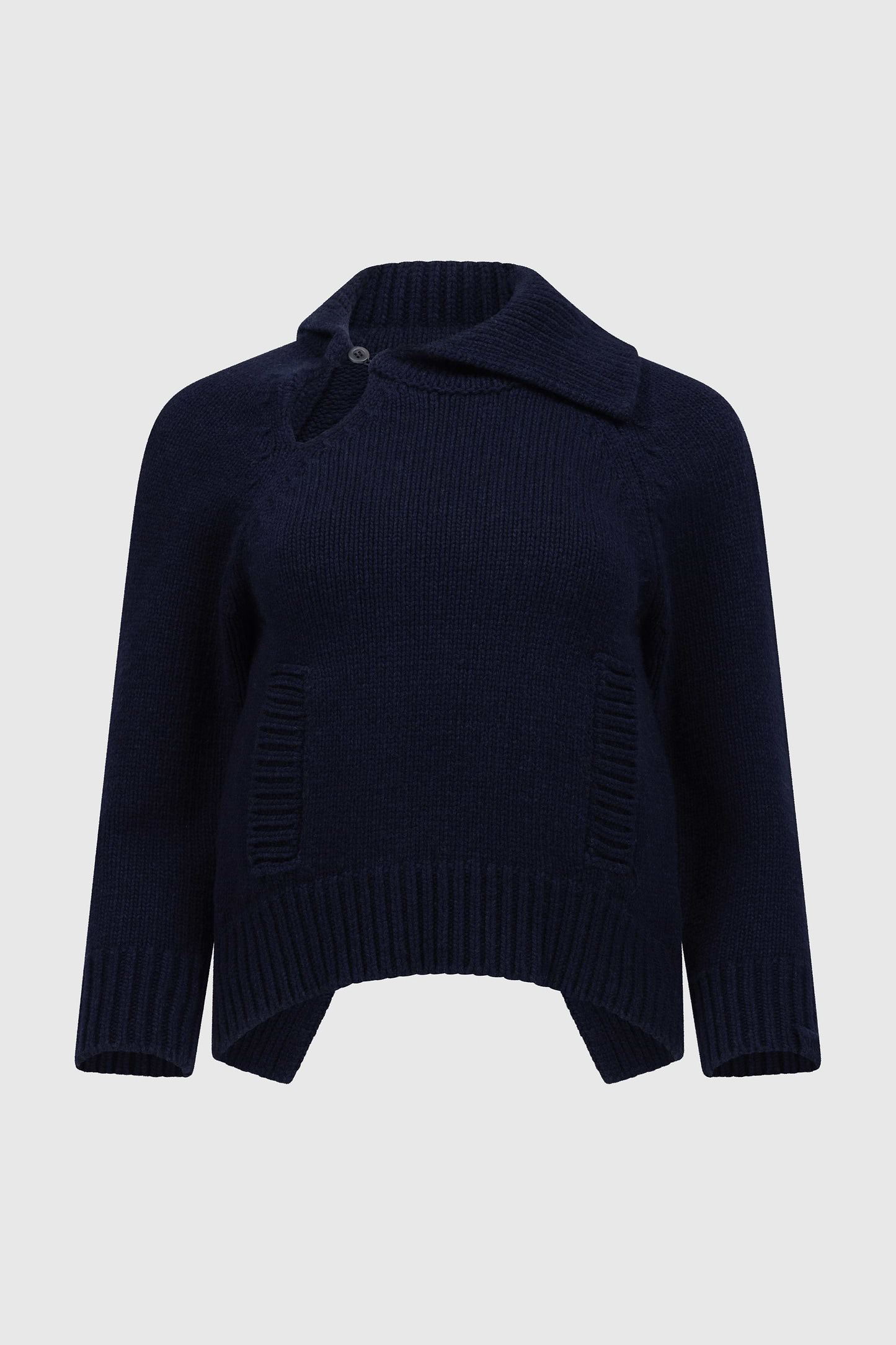 Asymmetric Collar Jumper In Navy