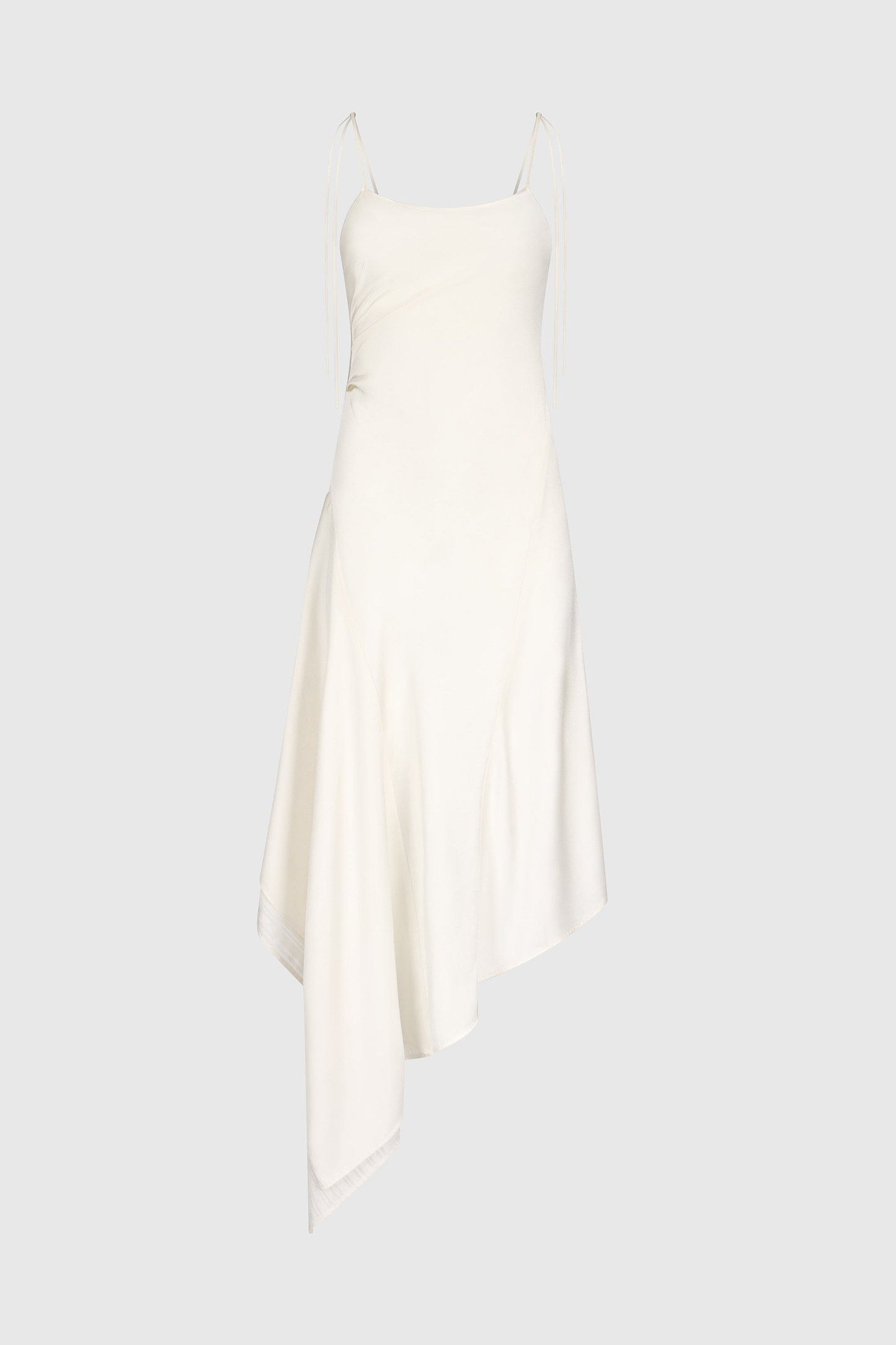 Asymmetric Draped Cami Dress In Ivory