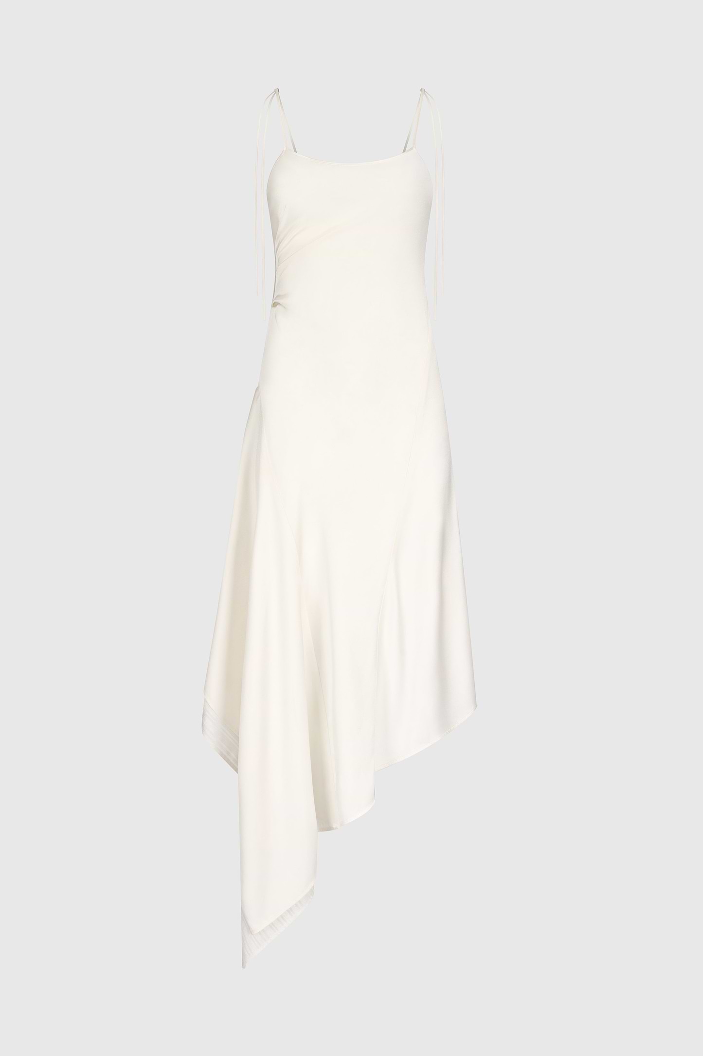 Asymmetric Draped Cami Dress In Ivory