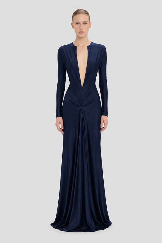 Aida Gown In Navy