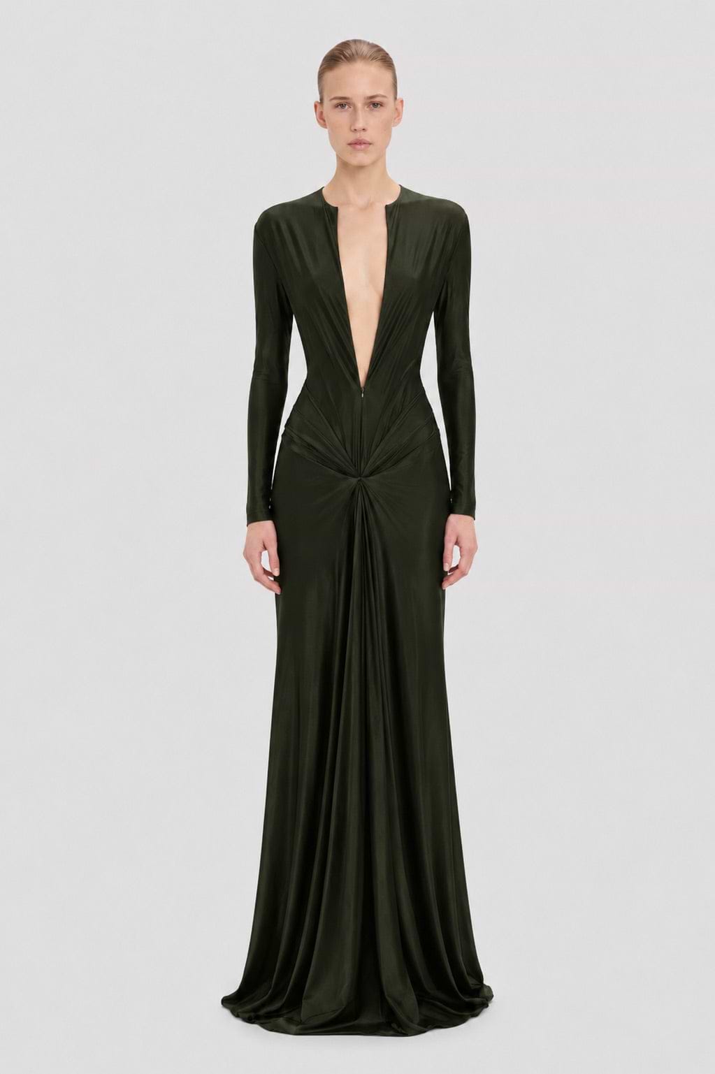 Aida Gown In Dark Green
