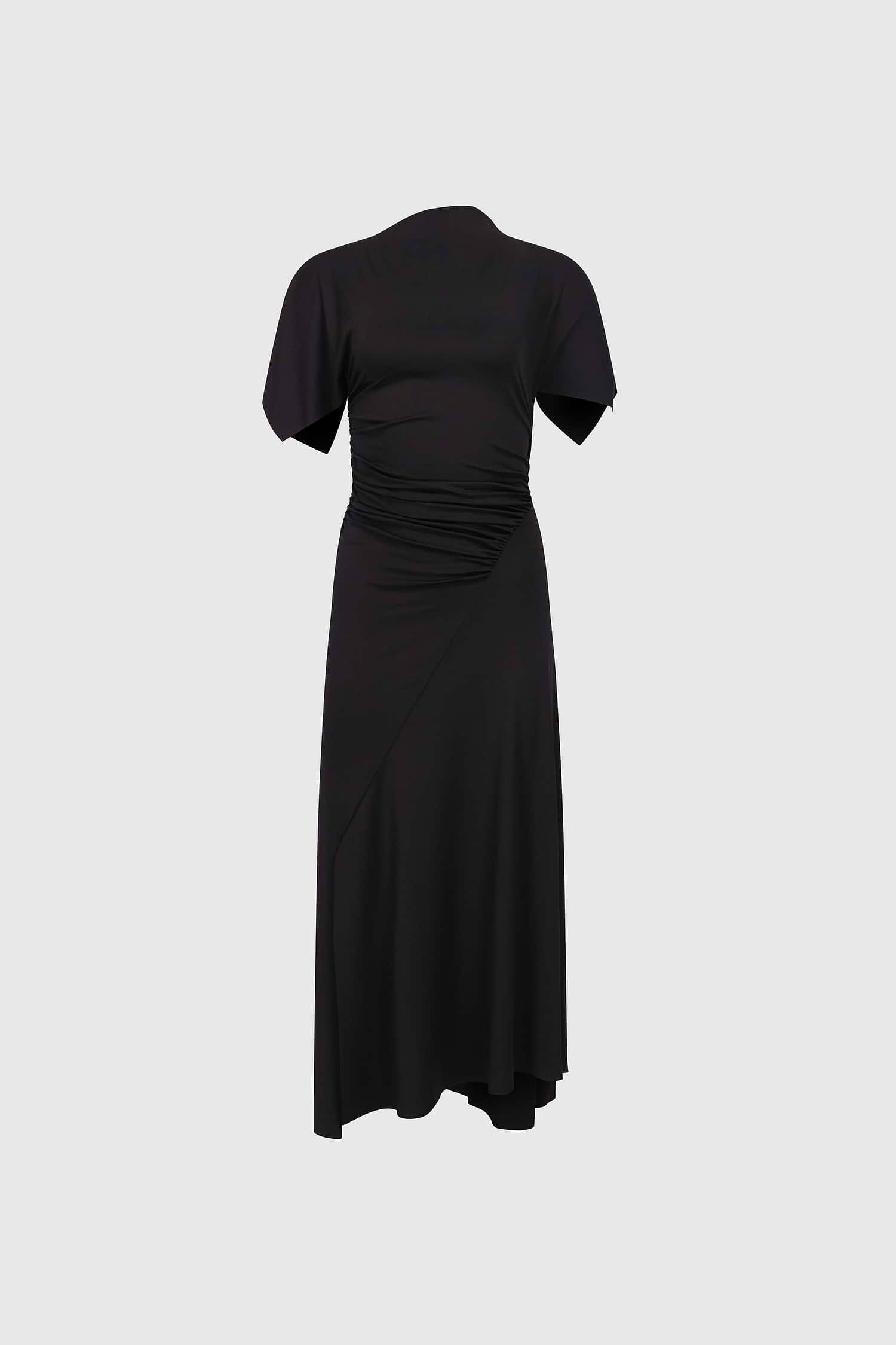 Blousey Midi Dress In Black