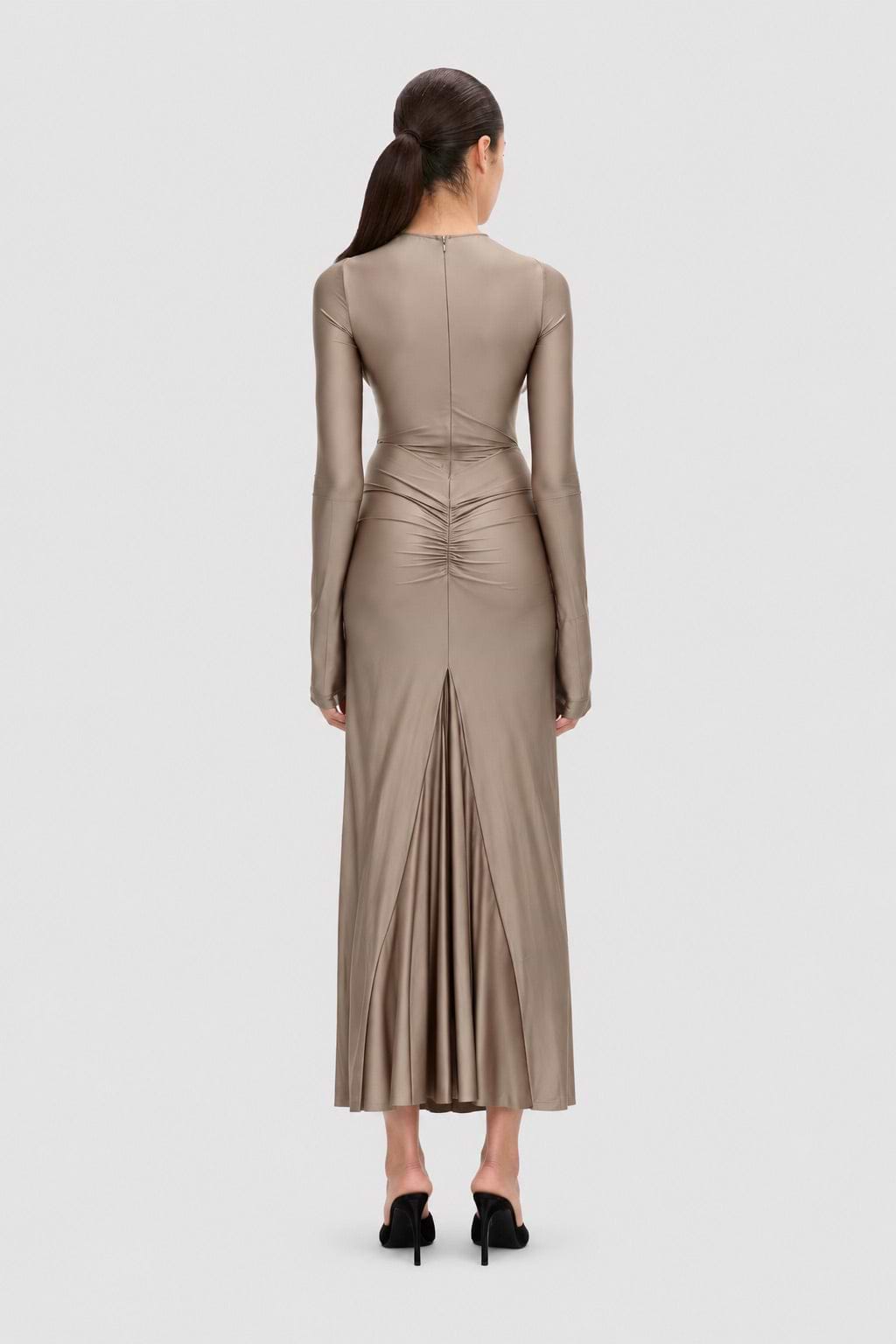 Frances Midi Dress In Light Grey