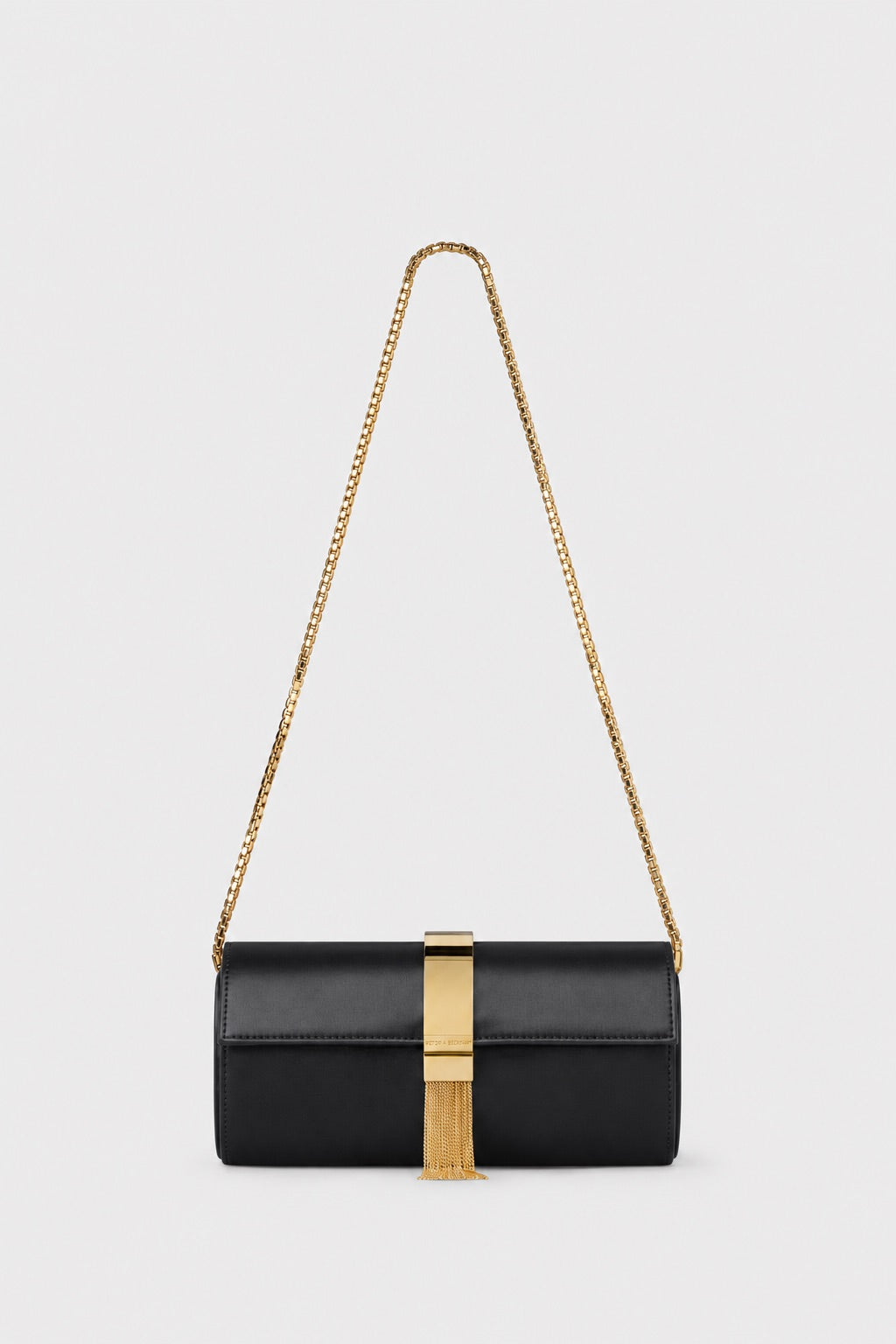 Portofino Tassel Clutch Black Satin