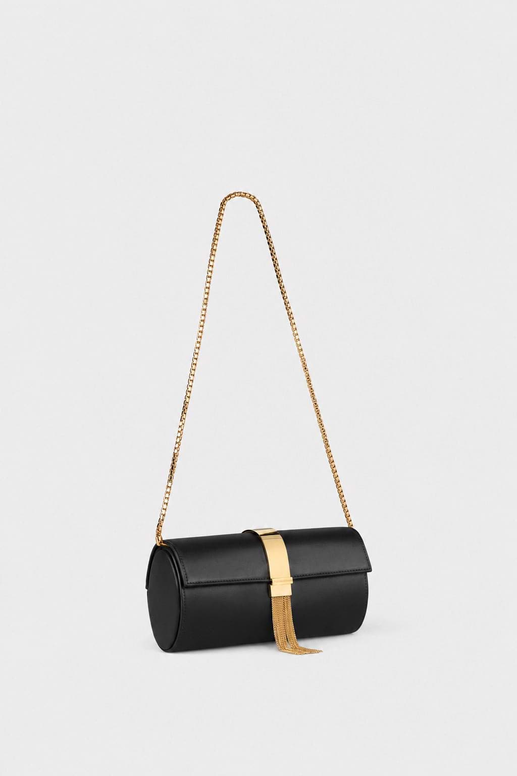 Portofino Tassel Clutch Black Satin