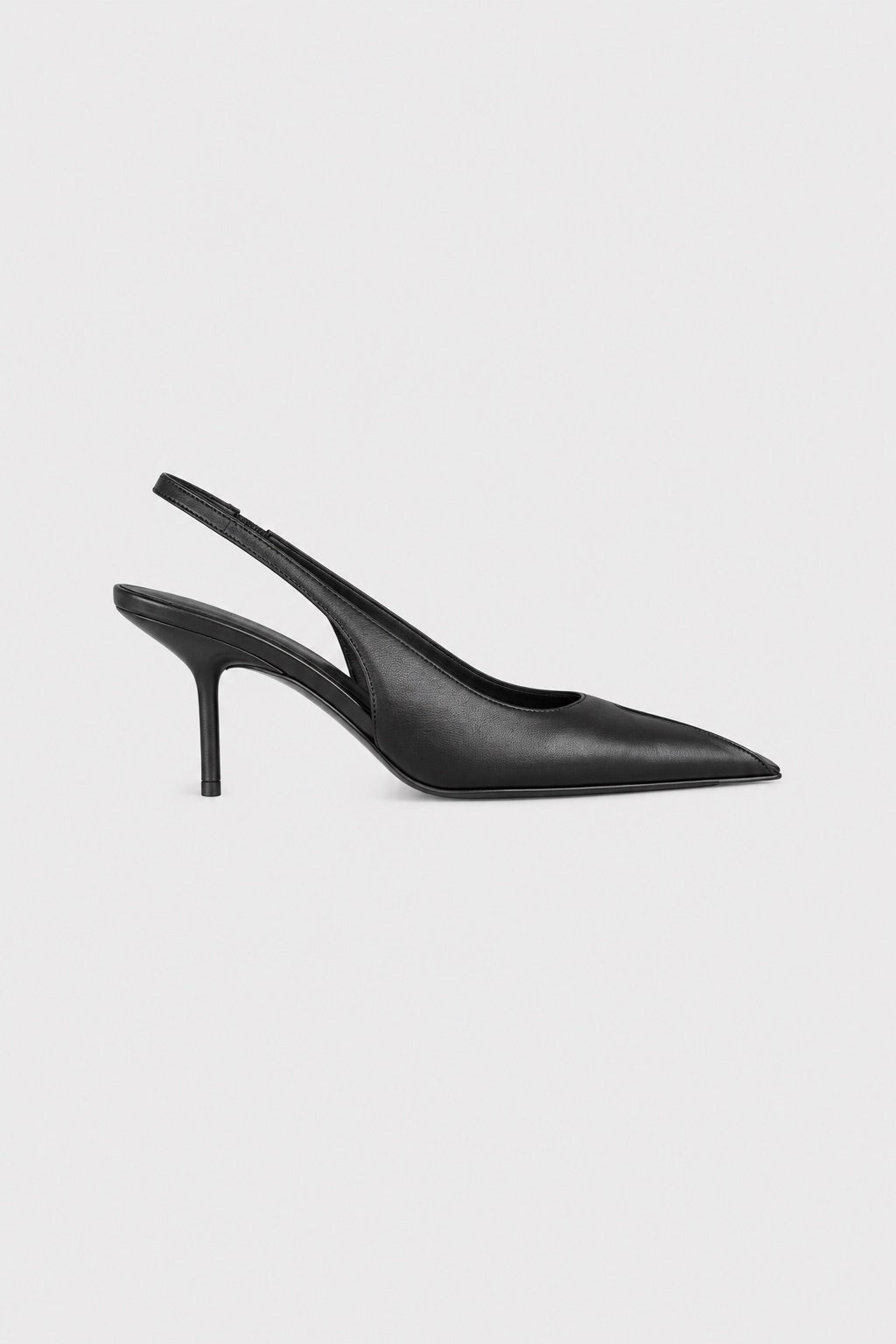 Sloane Peep Toe Slingback 75 Black Nappa Leather