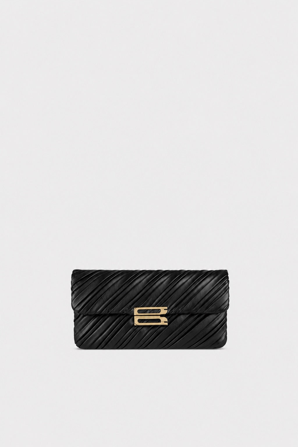 Soft Dorian Chain Baguette Black Pleated Nappa