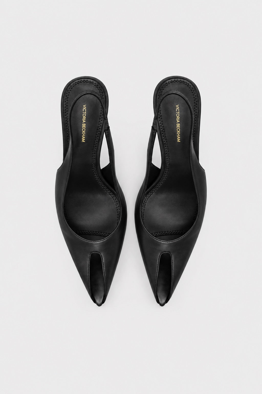 Sloane Peep Toe Slingback 75 Black Nappa Leather