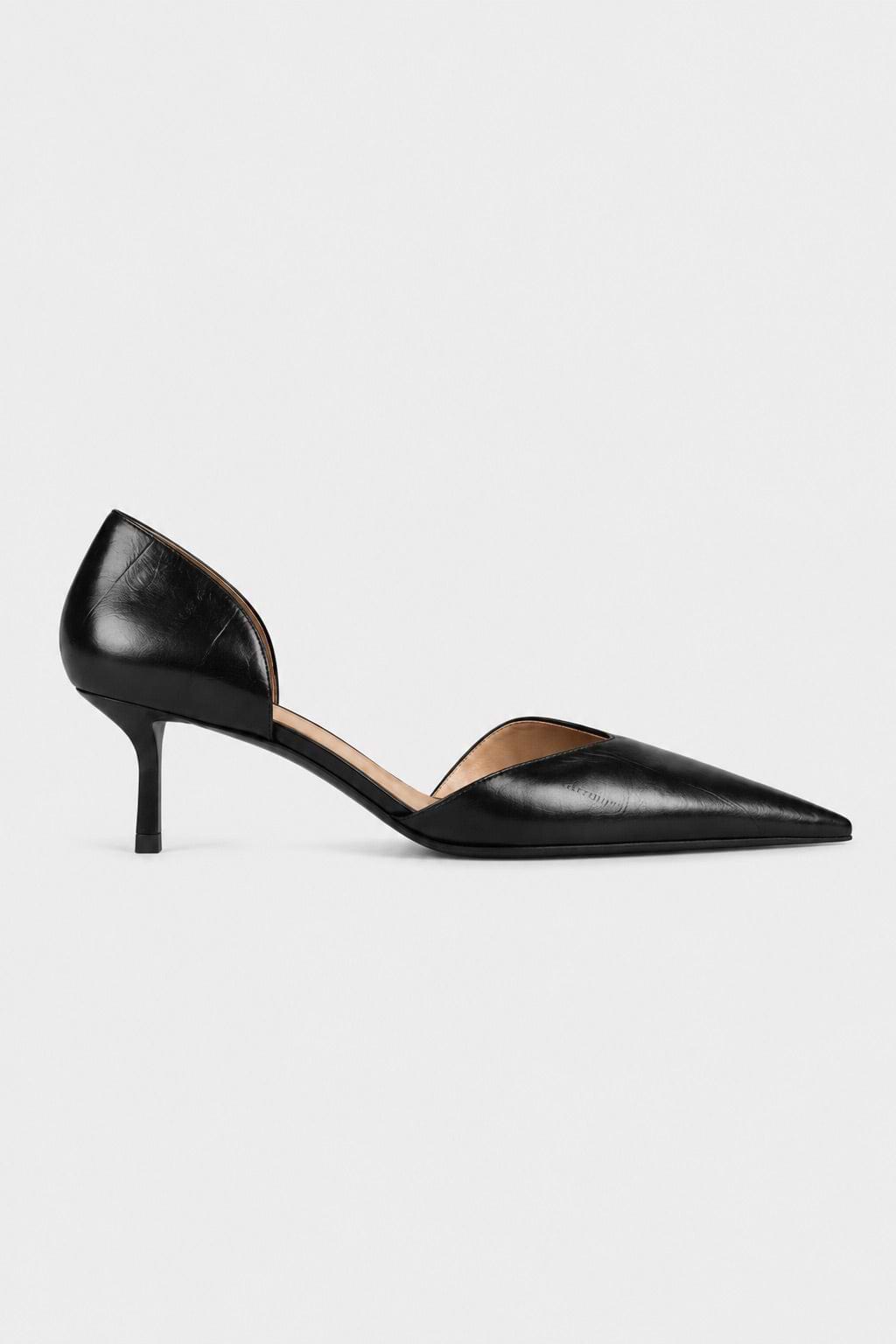 Victoria Angle D'Orsay Pump 55 Black Printed Leather