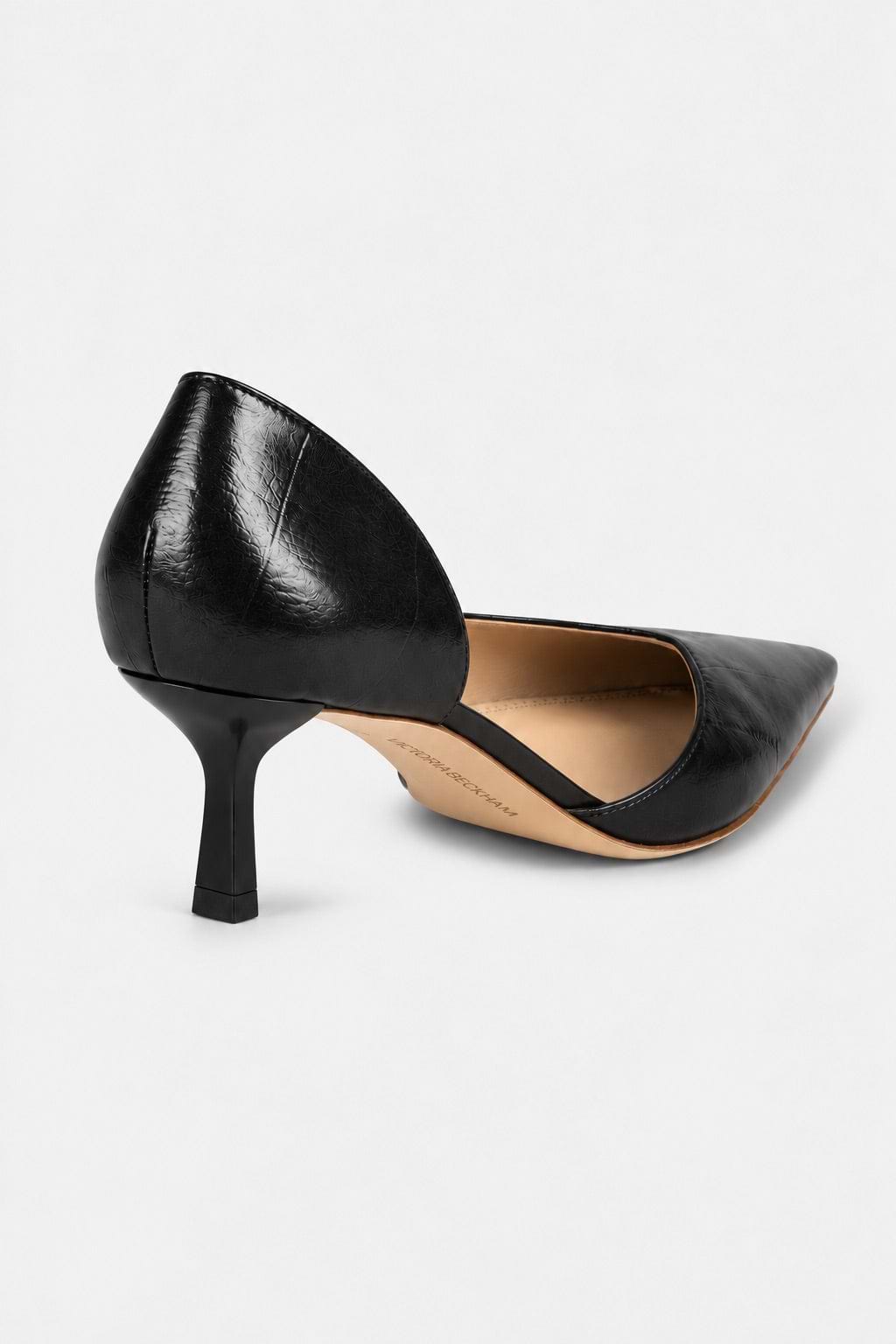 Victoria Angle D'Orsay Pump 55 Black Printed Leather