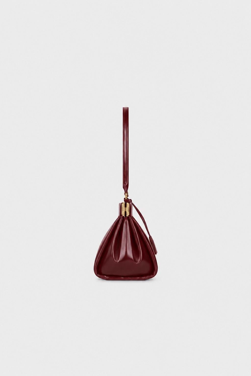 Sloane Shoulder Bag Dark Burgundy Distressed Leather