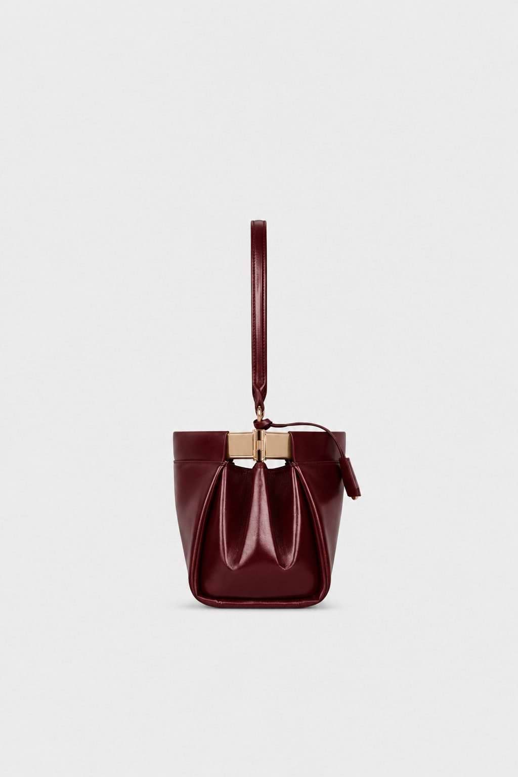 Sloane Shoulder Bag Dark Burgundy Distressed Leather