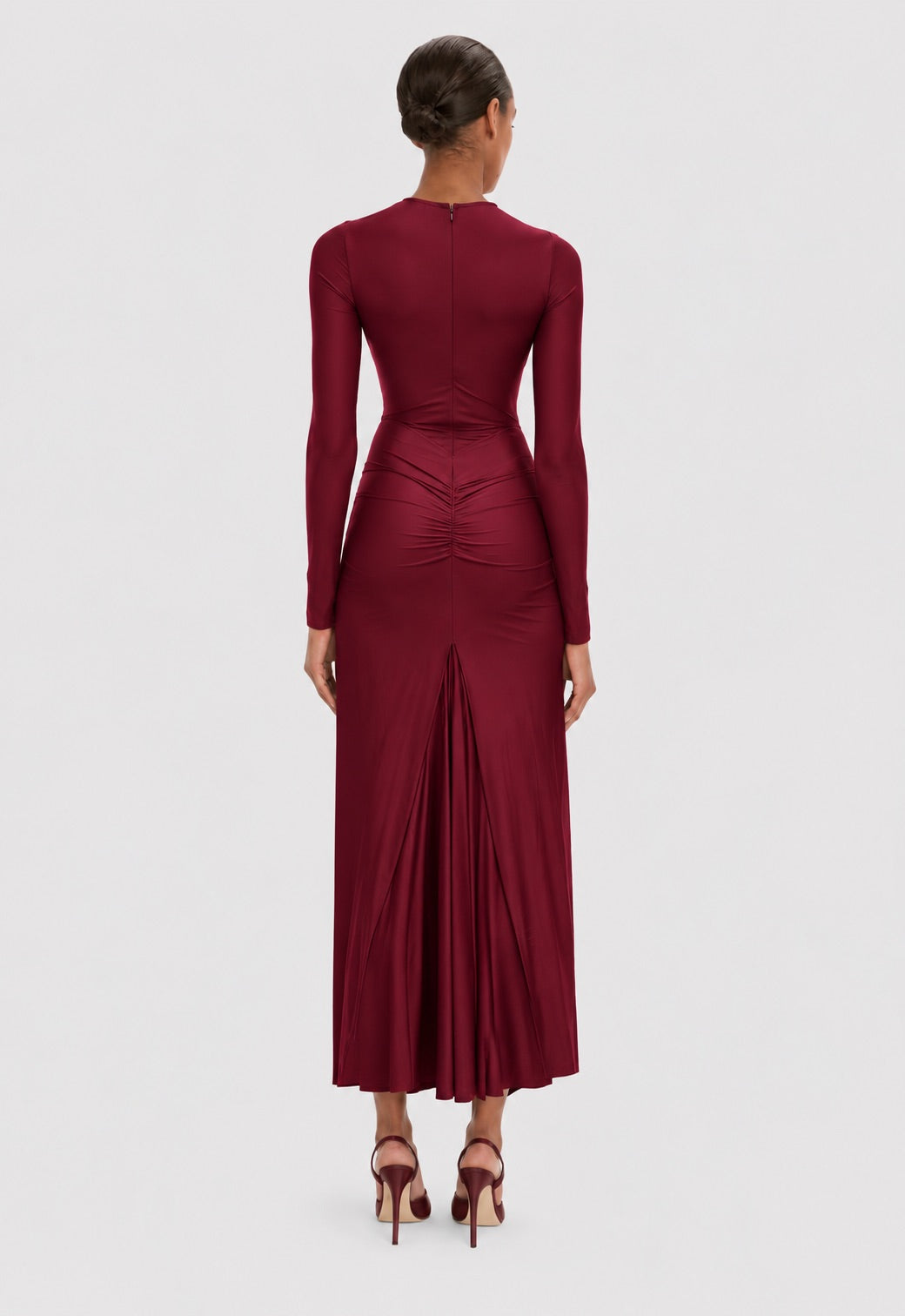Frances Midi Dress In Burgundy