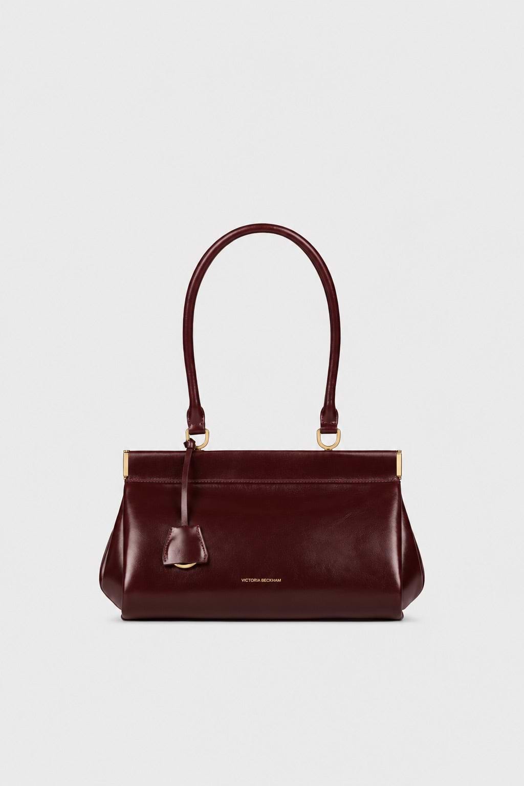 Sloane Shoulder Bag Dark Burgundy Distressed Leather