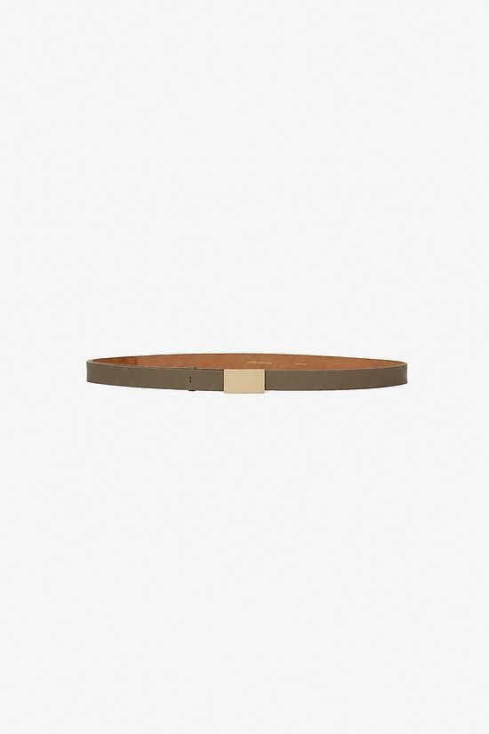 Portofino Mirror Belt 25mm Fossil Grey Shiny Calf Leather