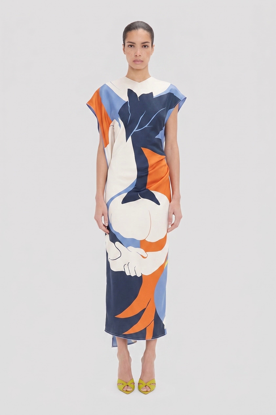 Midi Dress Abstract Print