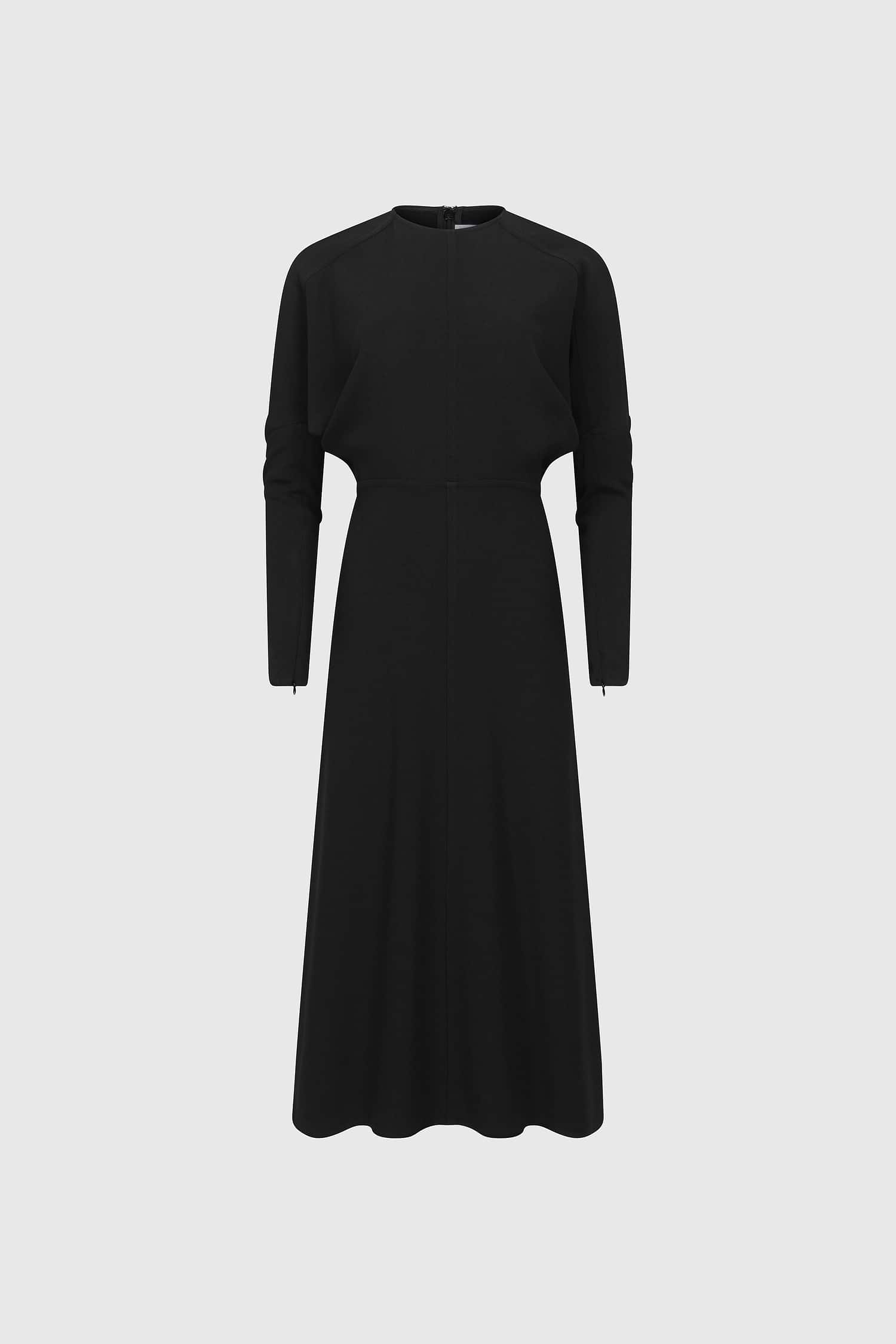 Dolman Midi Dress In Black