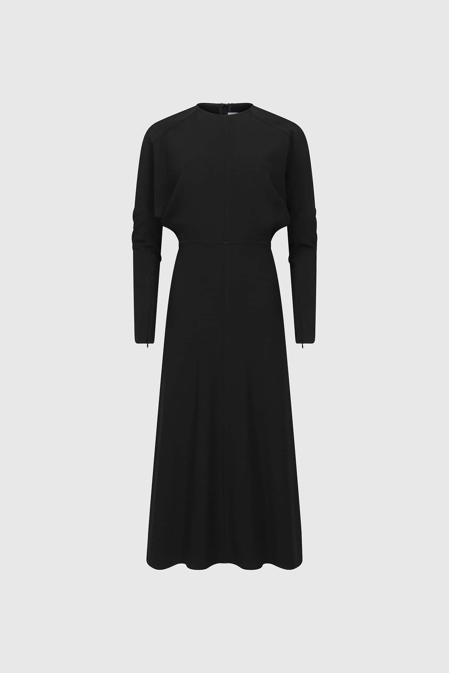 Dolman Midi Dress In Black