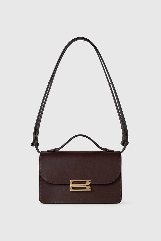 Dorian Bag Small Burgundy Shiny Calf Leather