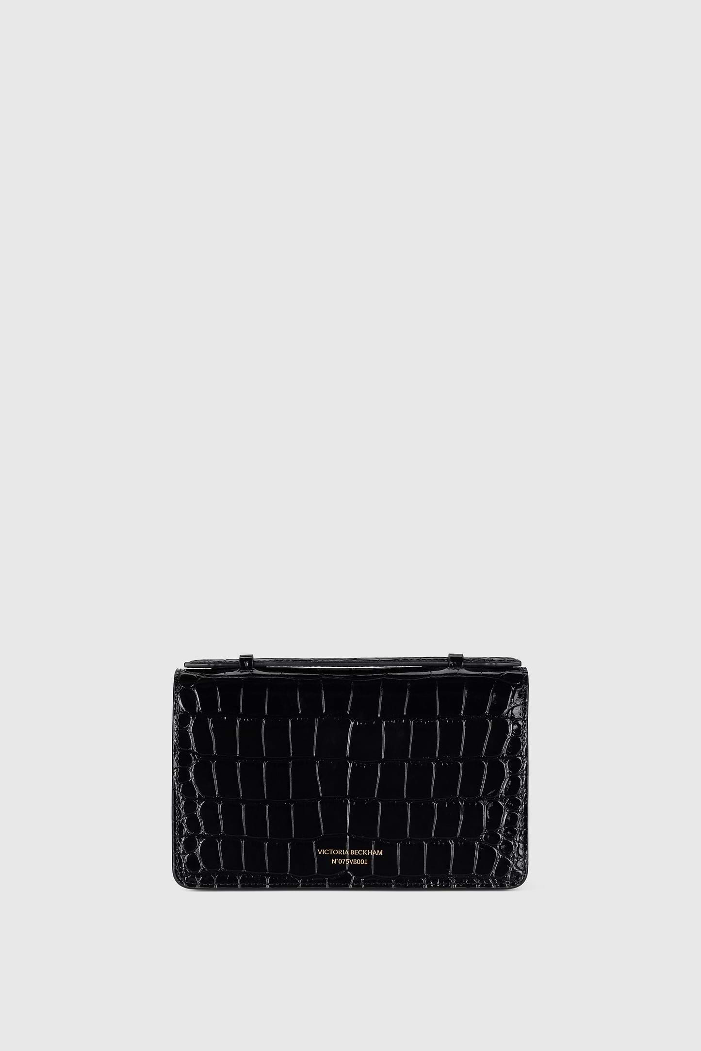 Dorian Bag Small Black Croc Embossed Leather