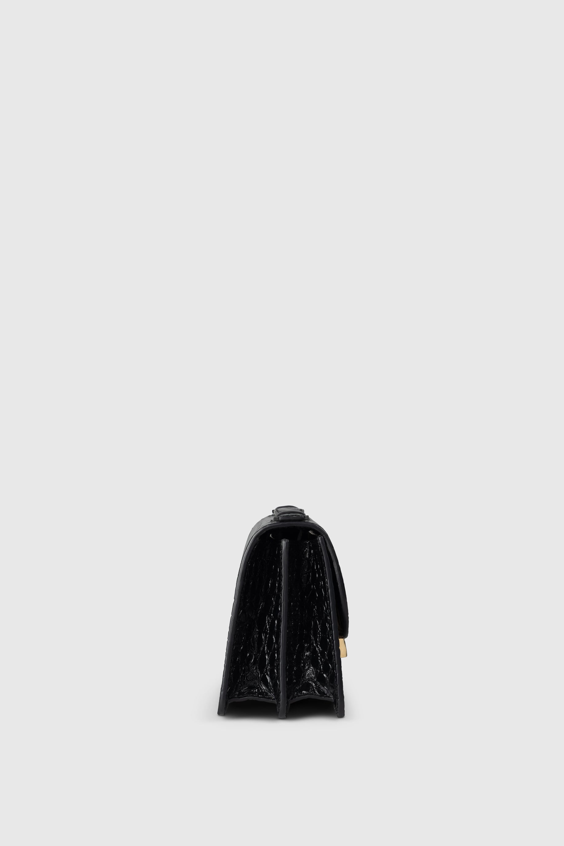 Dorian Bag Small Black Croc Embossed Leather