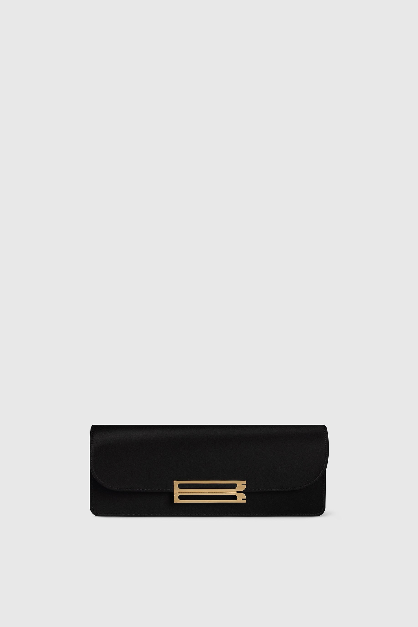 Dorian East-West Clutch Black Satin