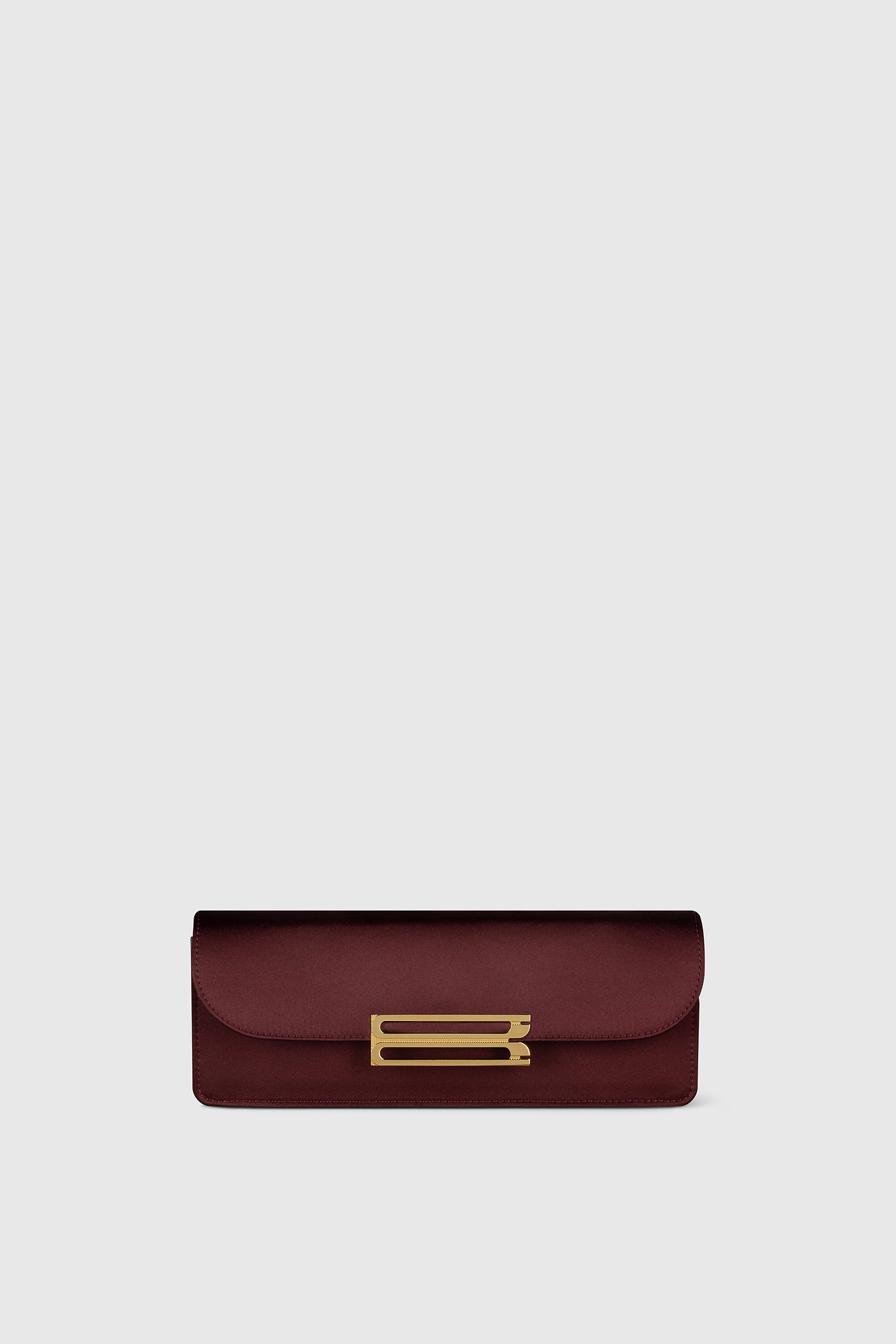 Dorian East-West Clutch Burgundy Satin