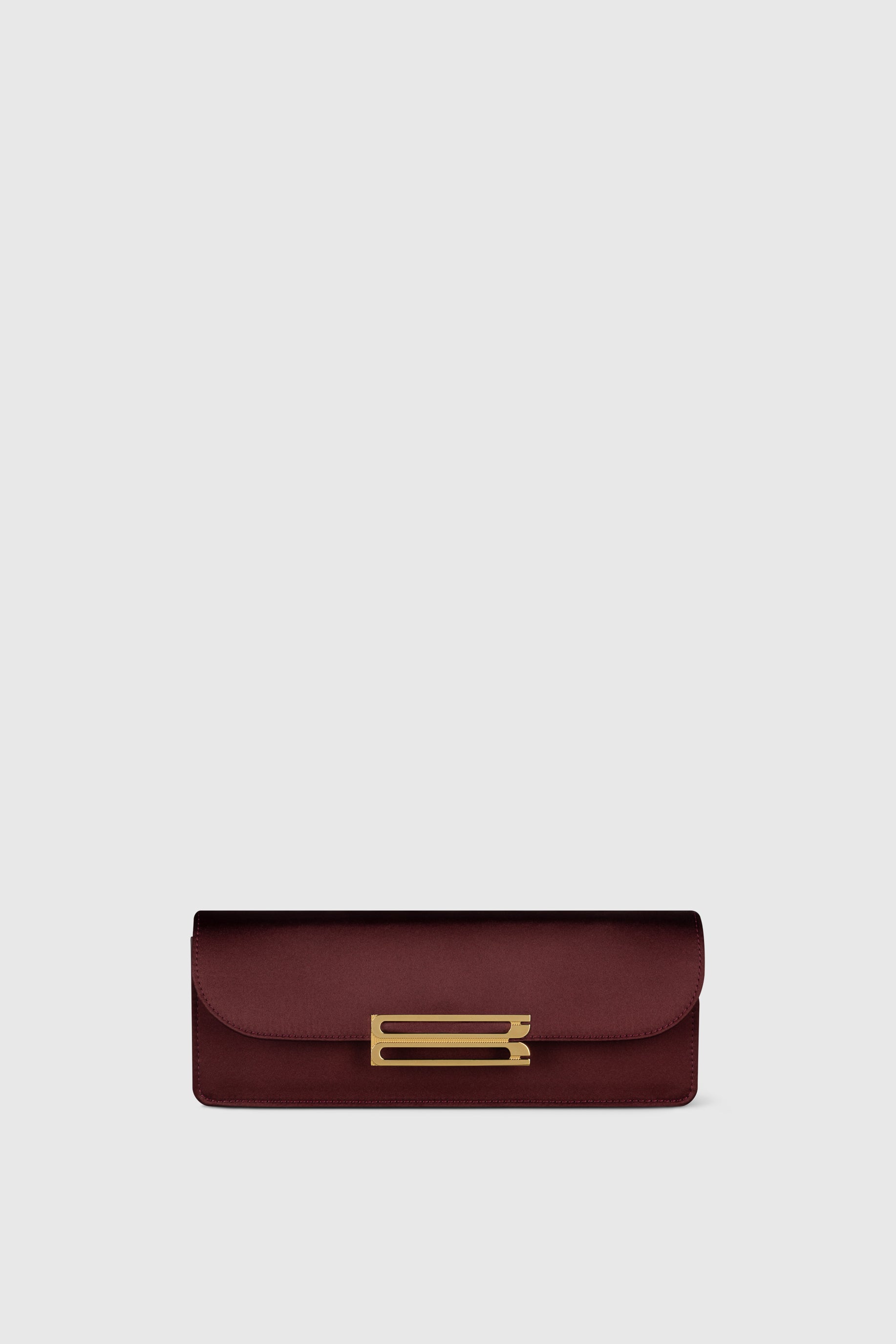 Dorian East-West Clutch Burgundy Satin