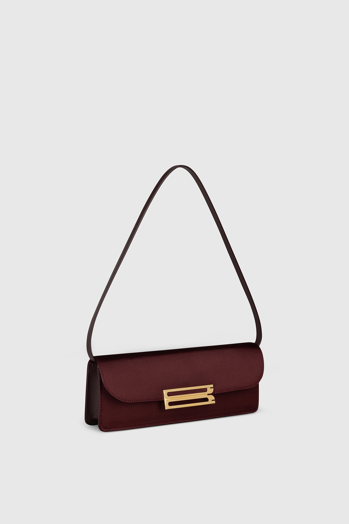 Dorian East-West Clutch Burgundy Satin