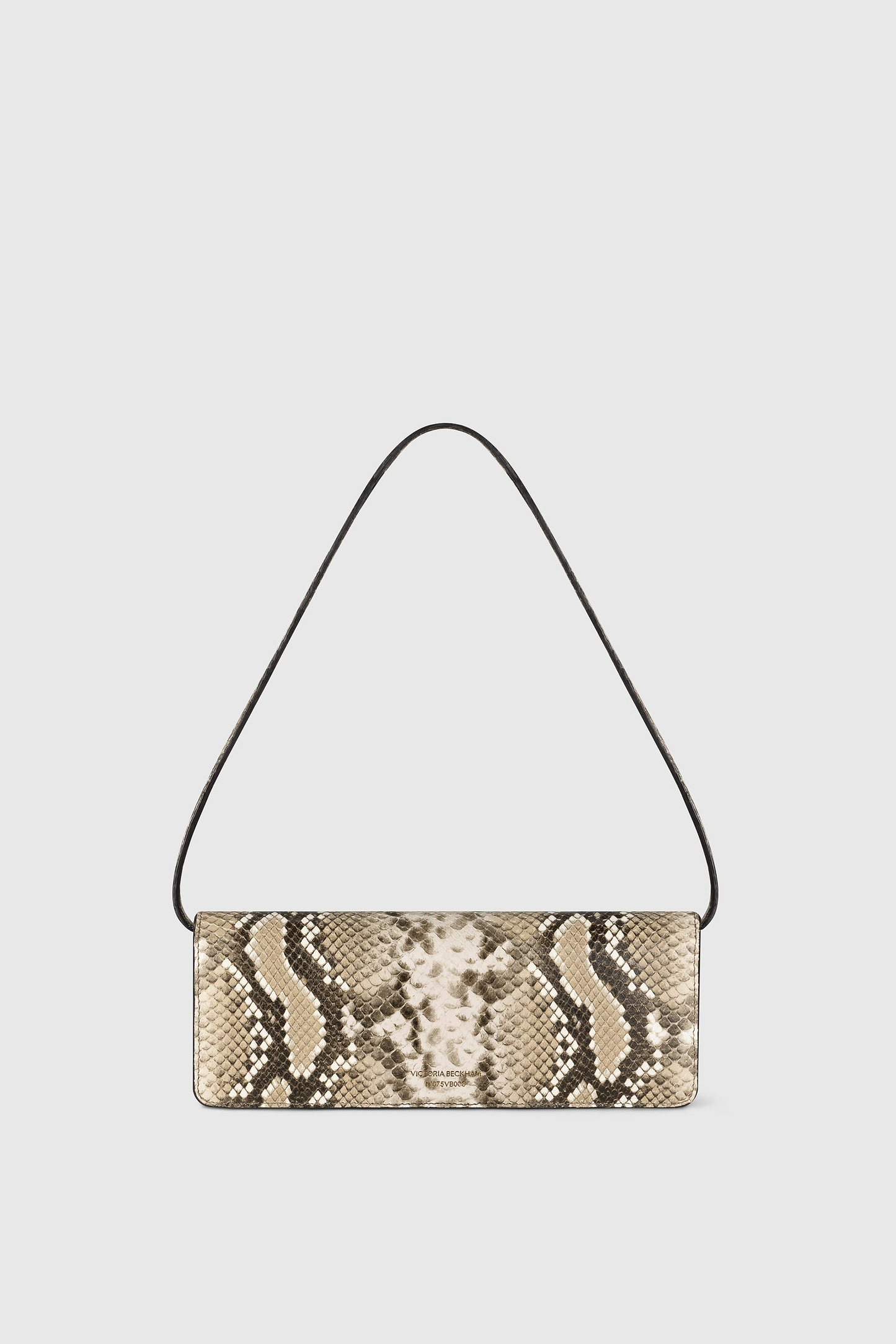 Dorian East-West Clutch Natural Brown Snake Print Leather