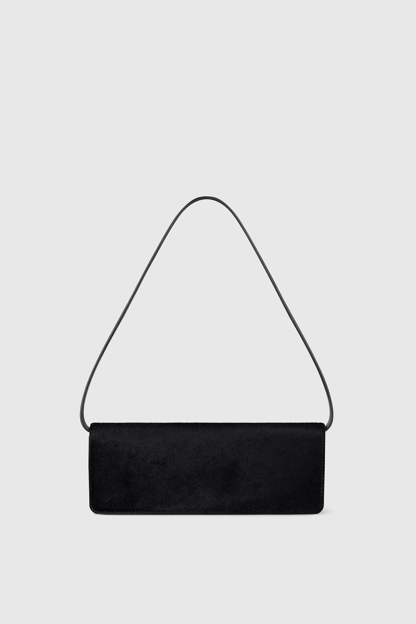 Dorian East-West Clutch Black Hair Calf Leather