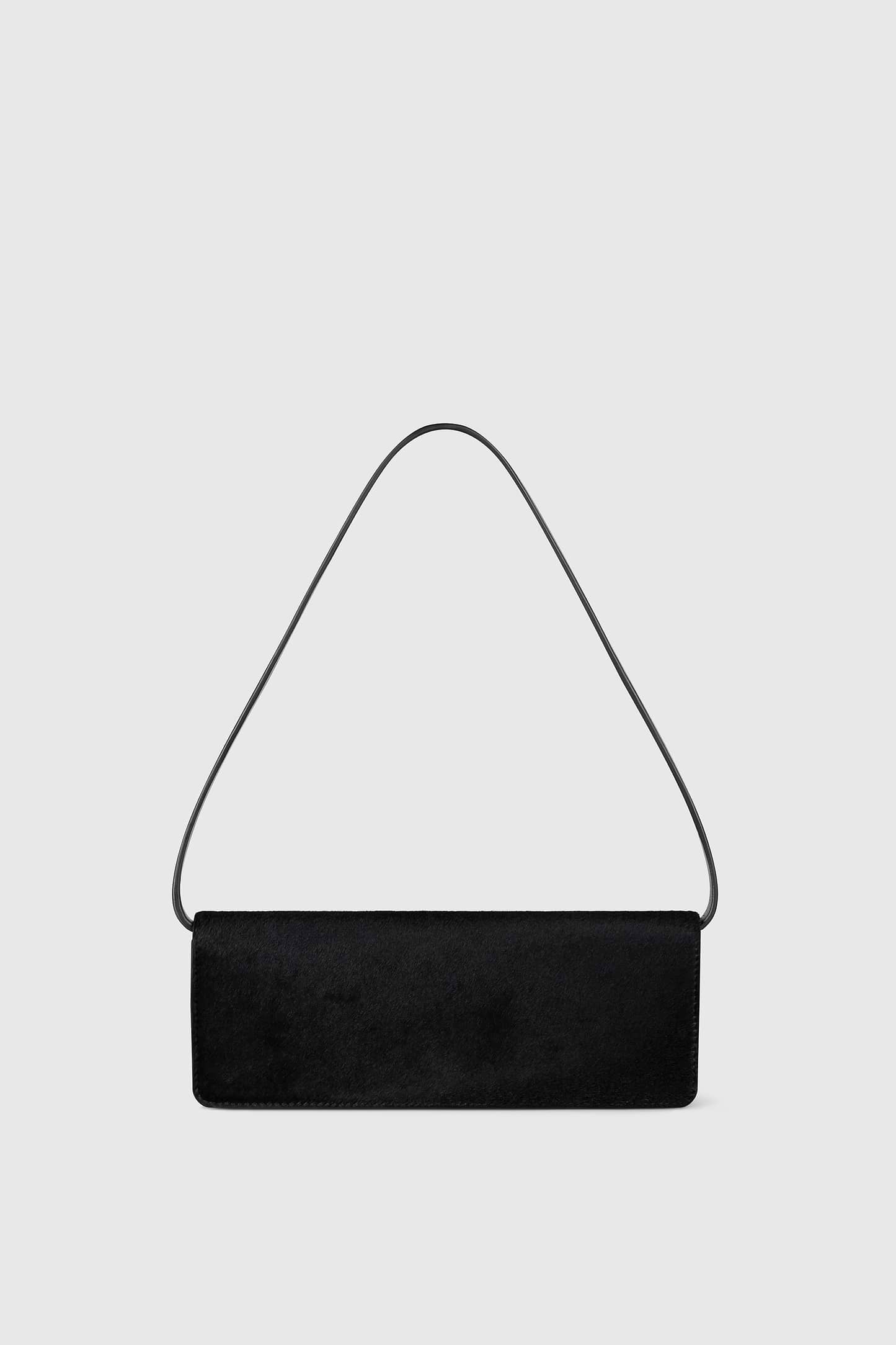 Dorian East-West Clutch Black Hair Calf Leather