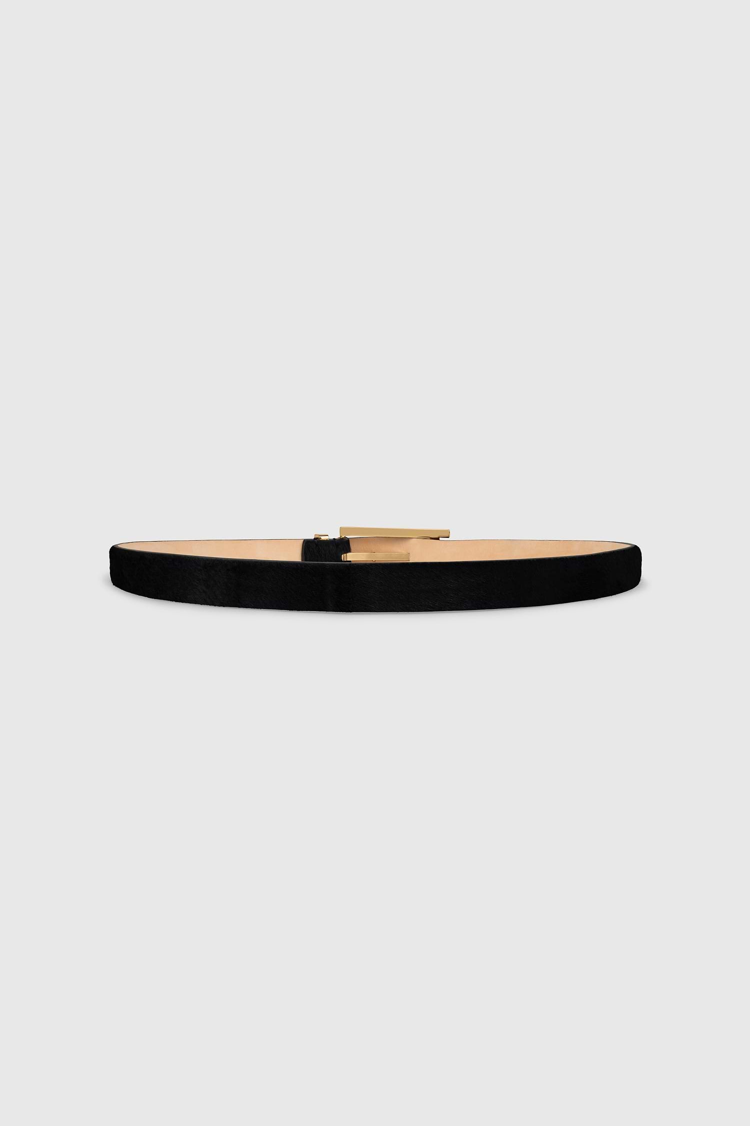 Dorian Pin-Buckle Belt 25mm Black Hair Calf Leather