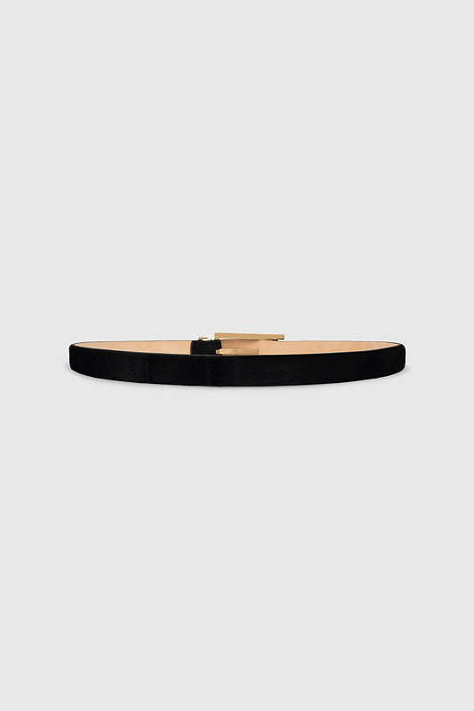 Dorian Pin-Buckle Belt 25mm Black Hair Calf Leather