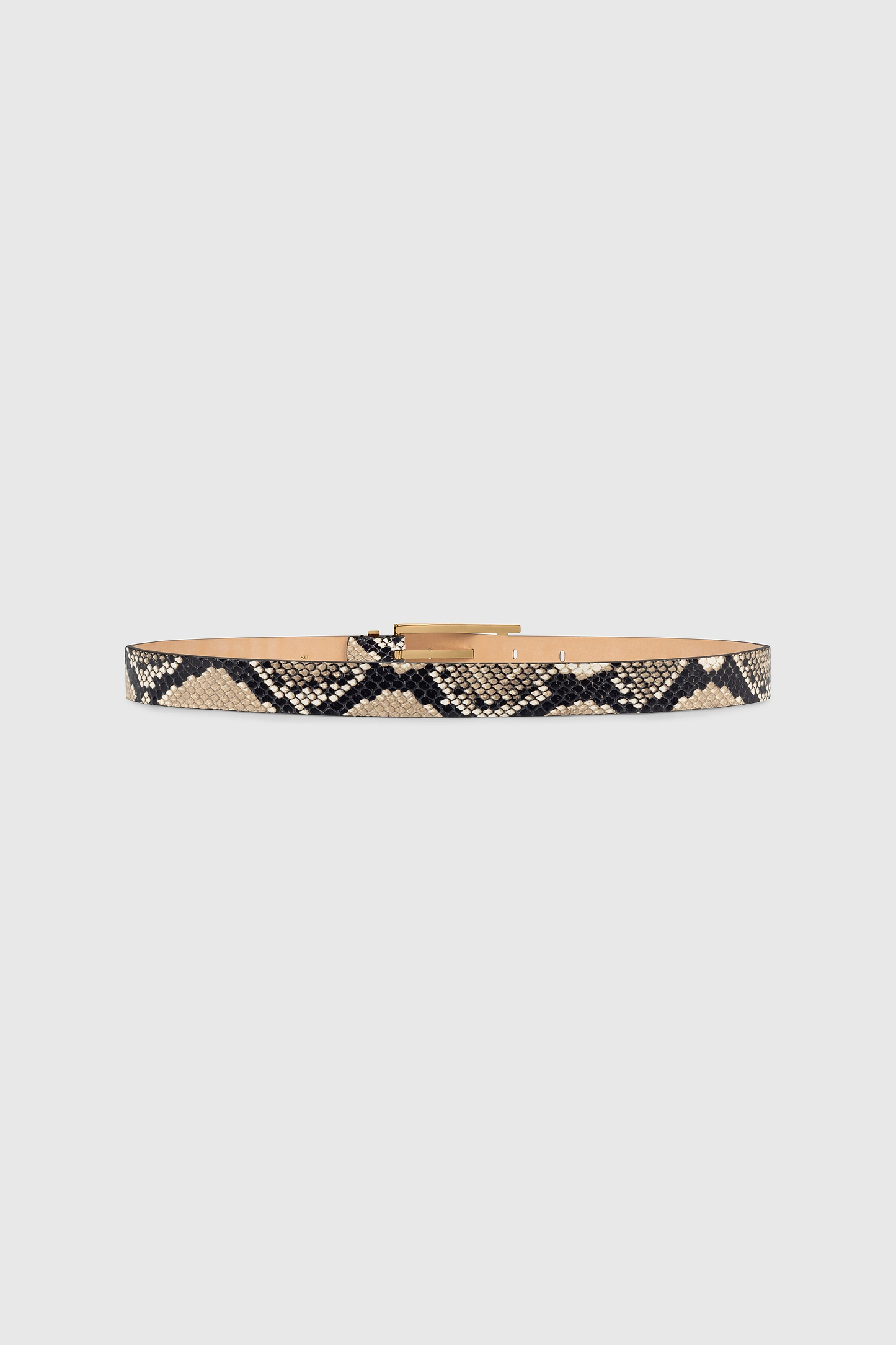 Dorian Pin-Buckle Belt 25mm Natural Brown Snake Print Leather