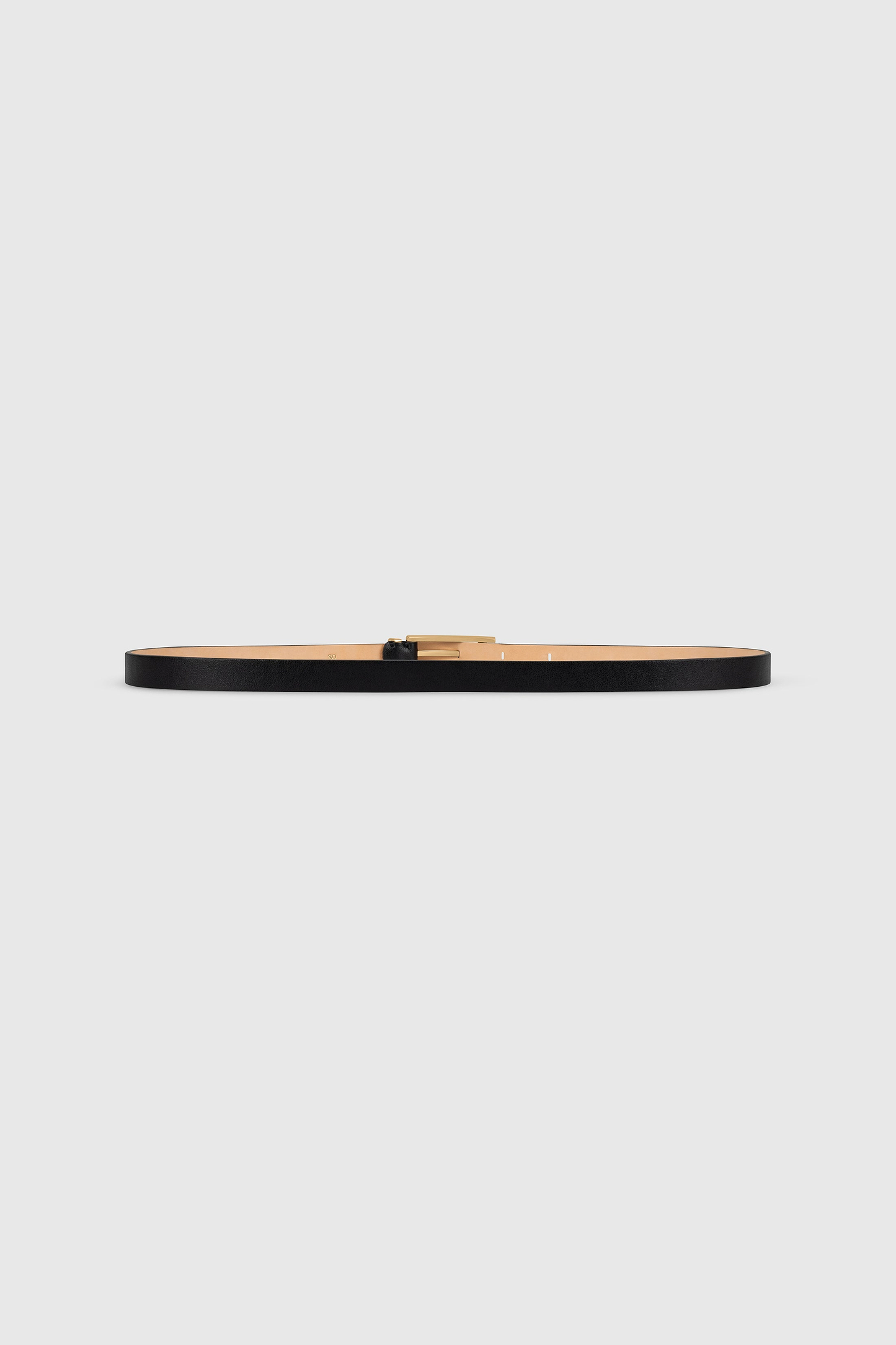 Dorian Pin-Buckle Belt 15mm Micro Black Shiny Calf Leather